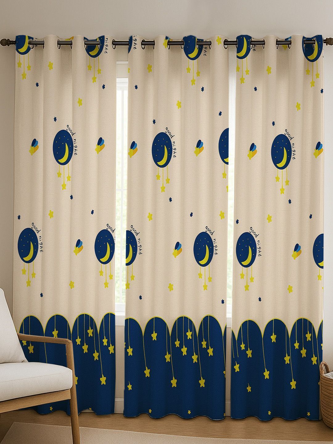 213 cm (7 ft) Door Cotton Room Darkening Curtain (Pack Of 3)-image-20