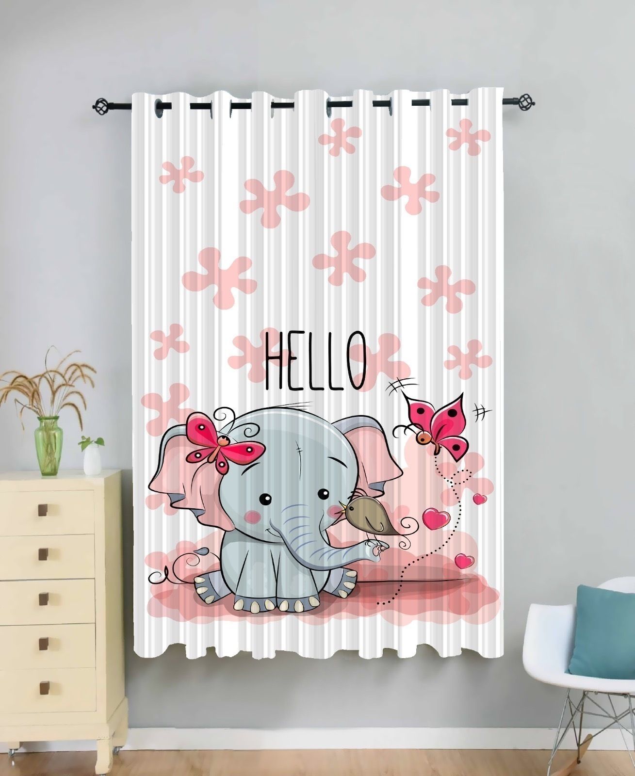 newturn 155 cm (5 ft) Polyester Room Darkening Window Curtain Single Curtain-picture-25