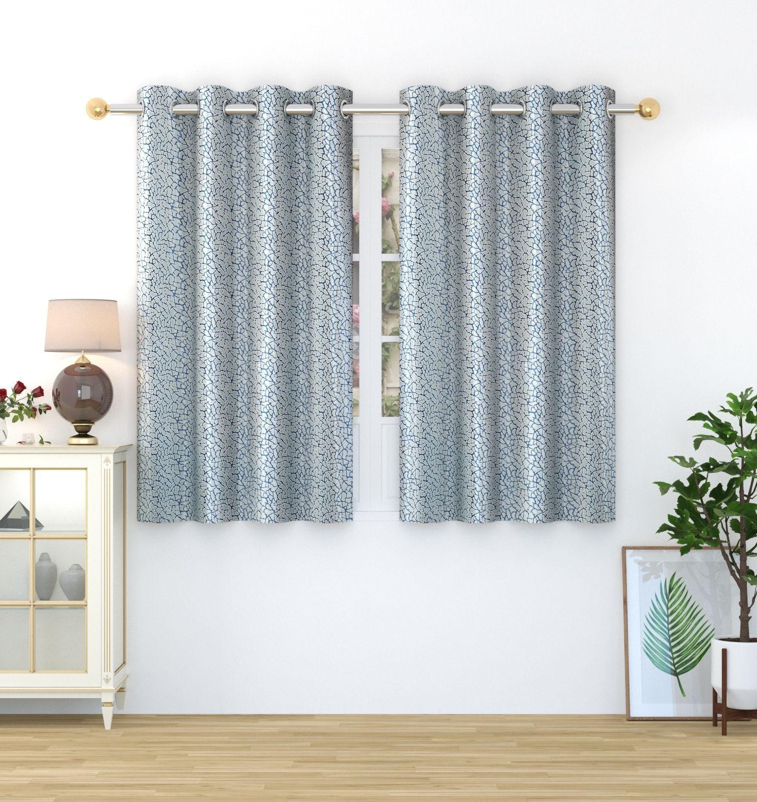 152.4 cm (5 ft) Window Polyester Room Darkening Curtain (Pack Of 2)-image-20