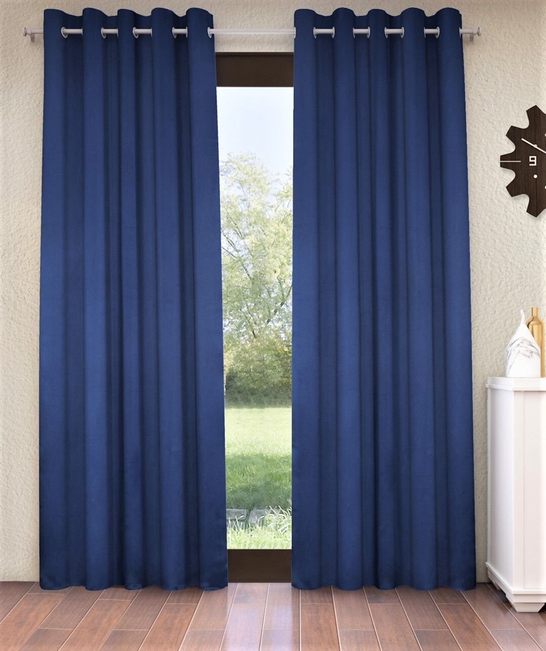 fashion string 213 cm (7 ft) Door Polyester Semi Transparent Curtain (Pack Of 2)-picture-30