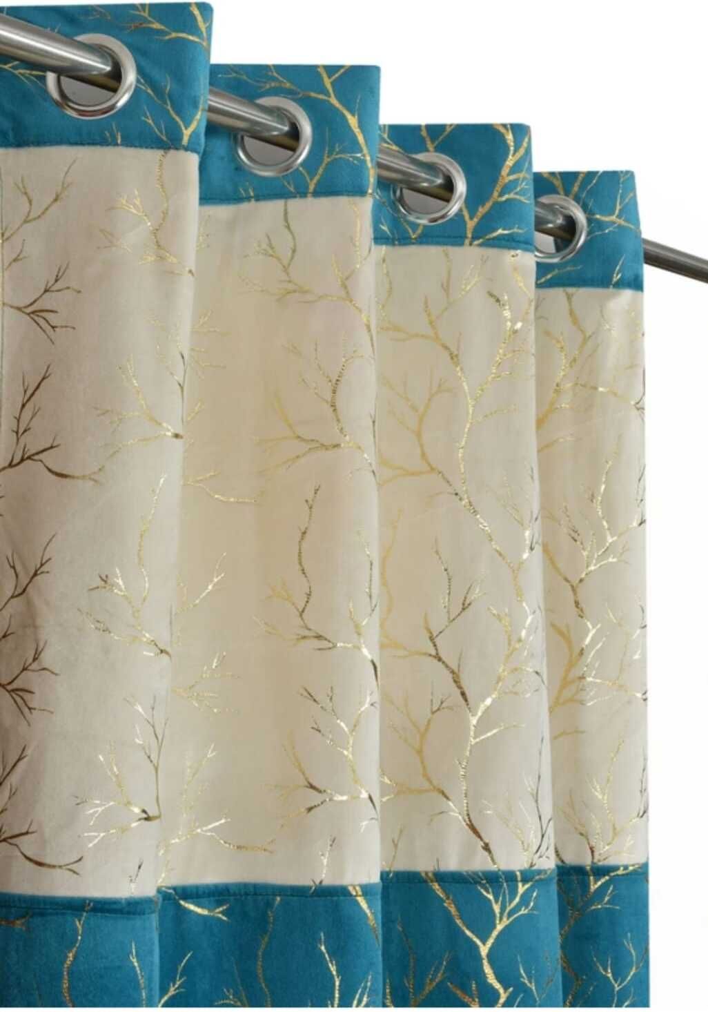 homyra decor 213 cm (7 ft) Door Velvet Blackout Curtain Single Curtain-picture-40