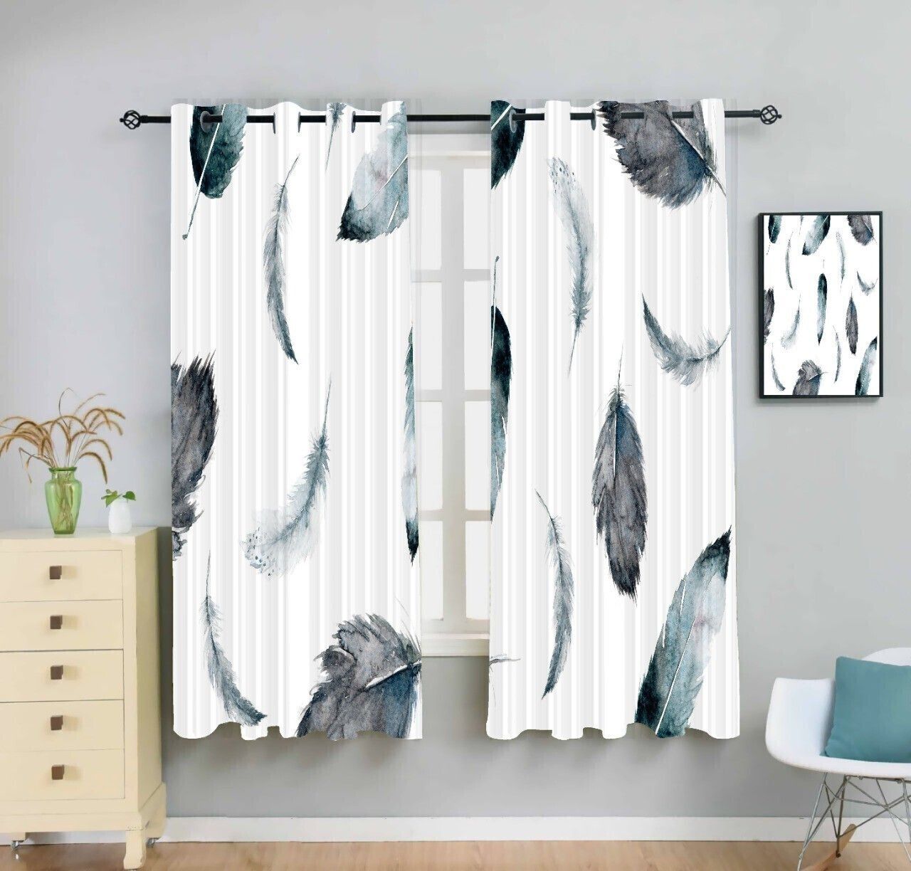 155 cm (5 ft) Window Polyester Room Darkening Curtain (Pack Of 2)-image-0