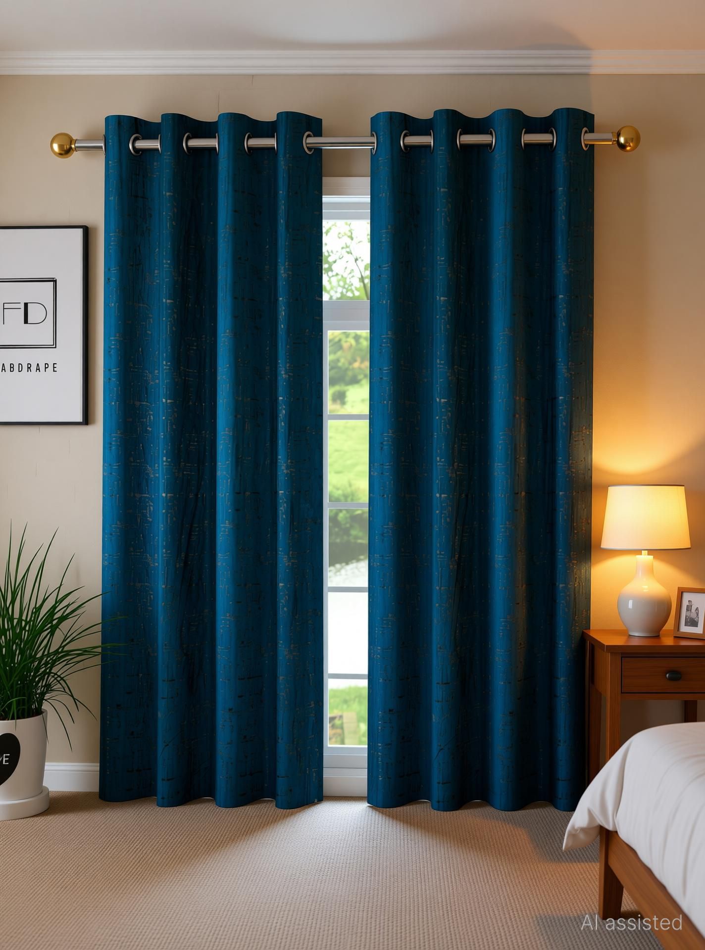 fabdrape 213.36 cm (7 ft) Shower Polyester Room Darkening Curtain (Pack Of 2)-picture-15