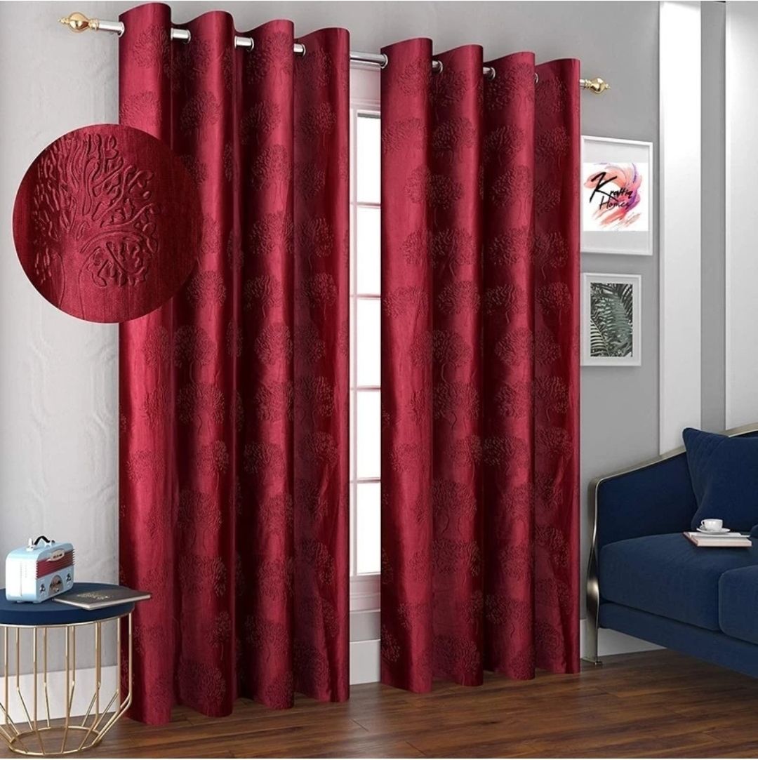 152.4 cm (5 ft) Polyester Room Darkening Window Curtain (Pack Of 2)