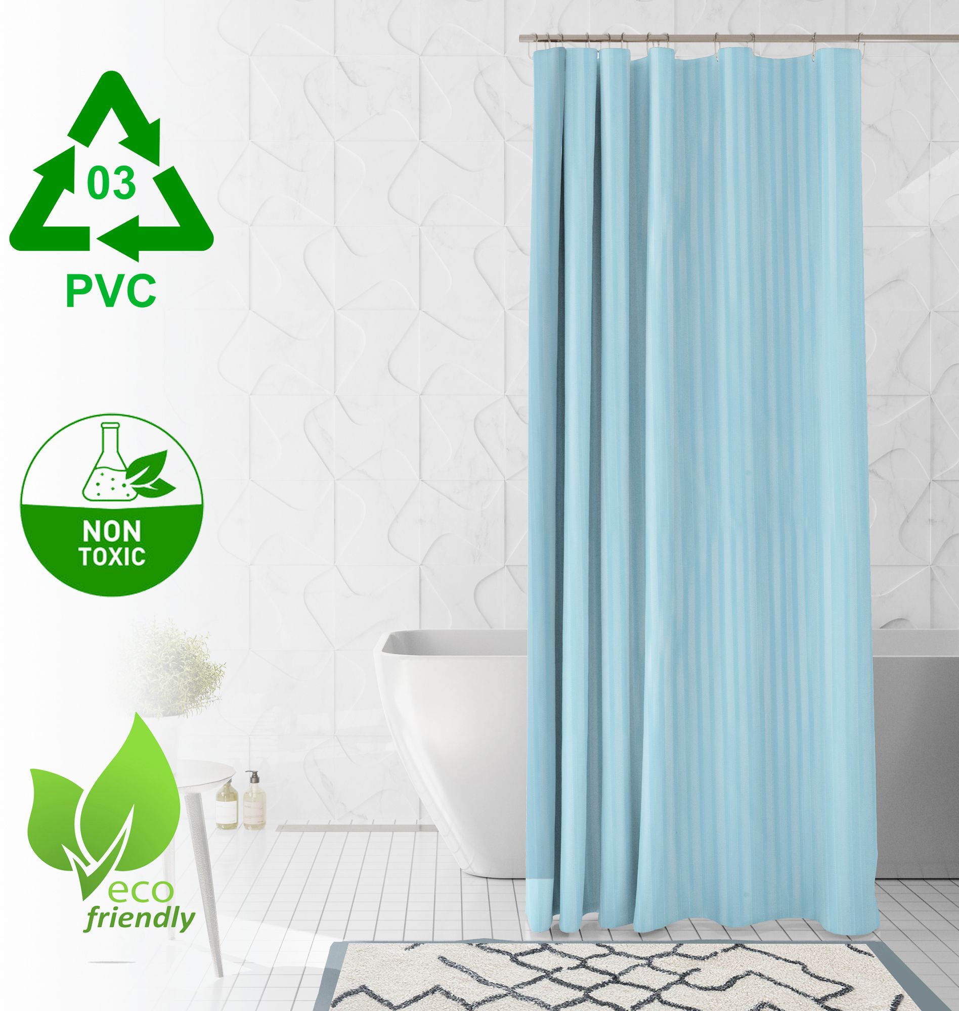 tanlooms 214 cm (7 ft) PVC Semi Transparent Shower Curtain Single Curtain-picture-36