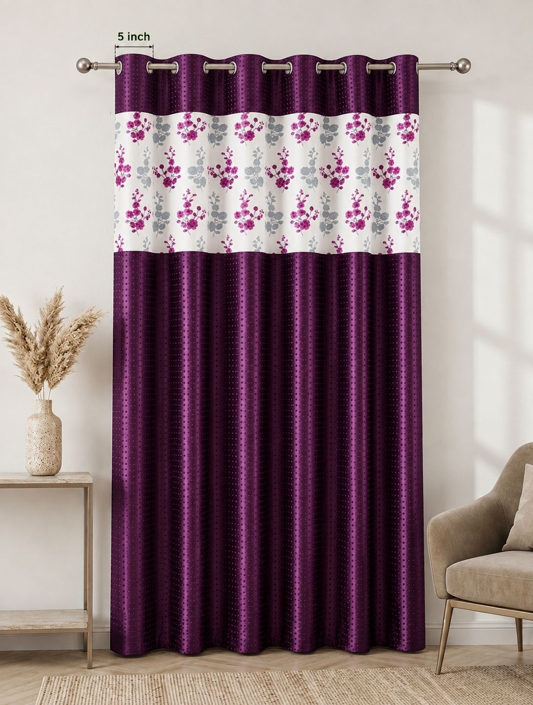 213 cm (7 ft) Door Polyester Transparent Curtain Single Curtain-image-47