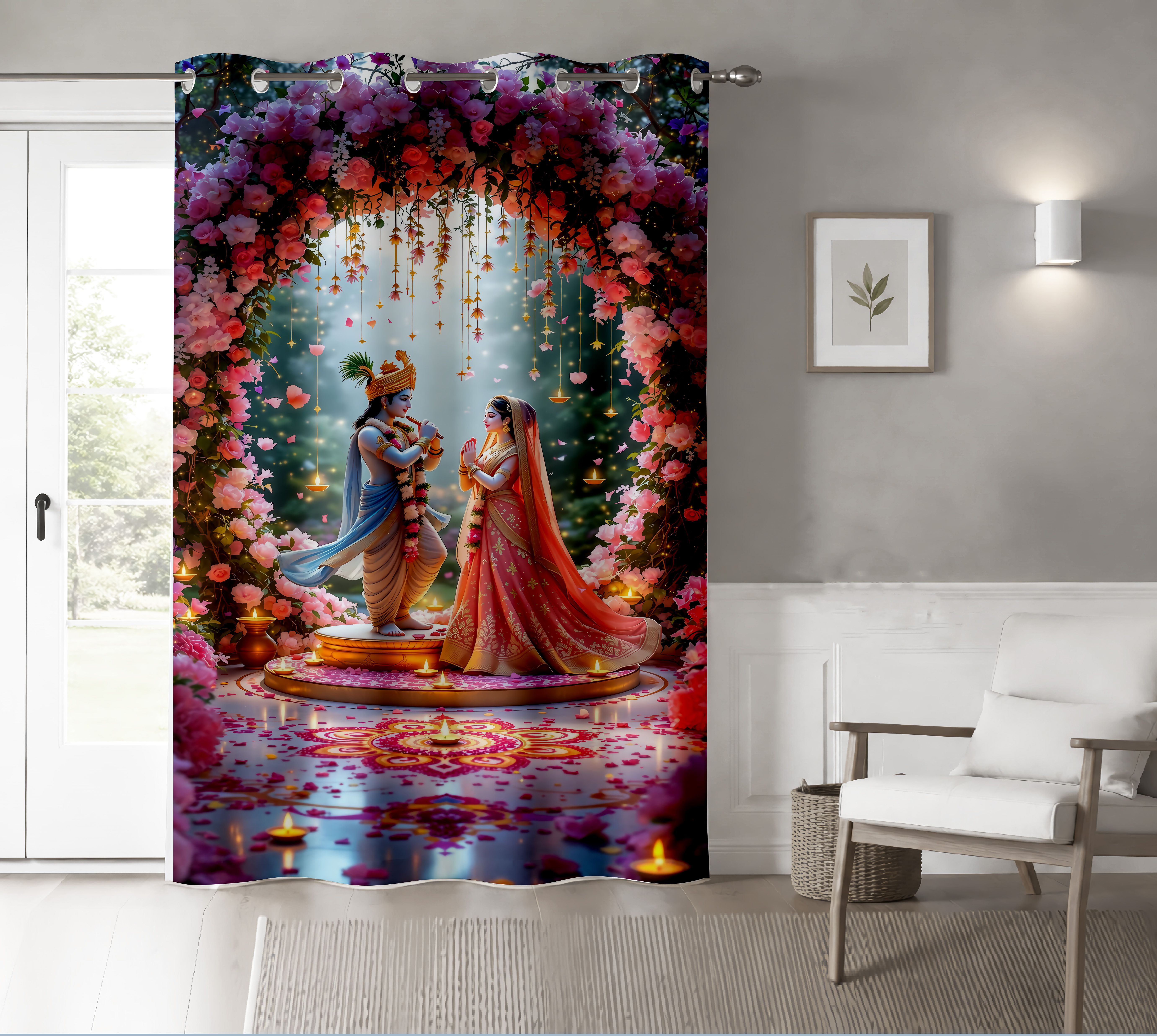 dreamora fashion 213 cm (7 ft) Door Polyester Room Darkening Curtain Single Curtain-picture-23