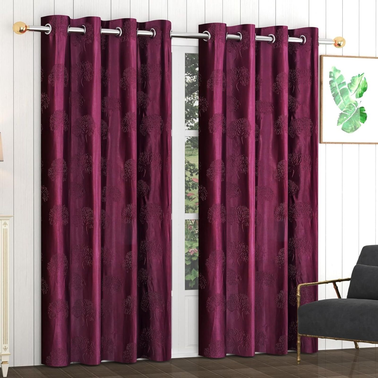 213.36 cm (7 ft) Door Polyester Blackout Curtain (Pack Of 2)-image-31
