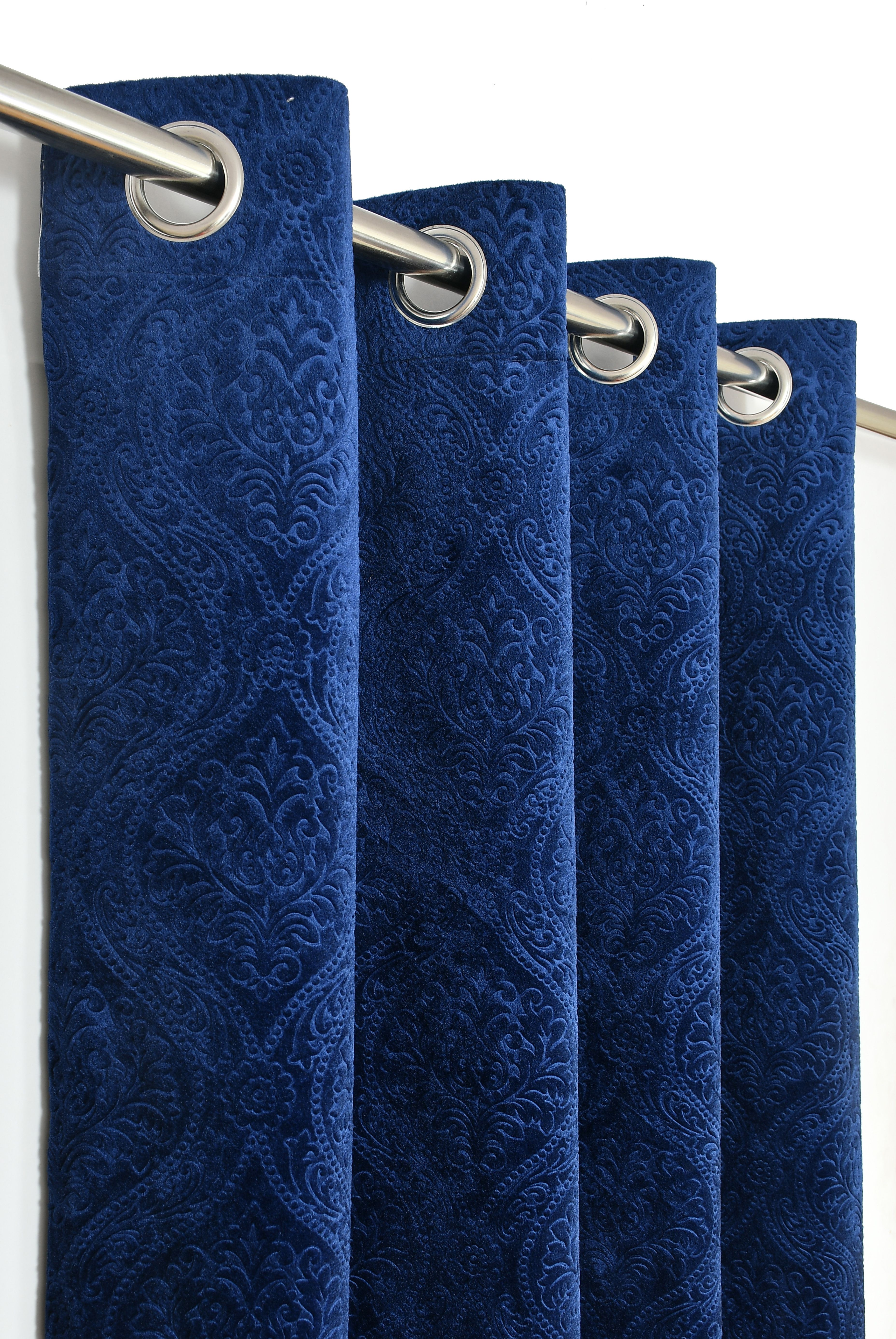 panipat textile hub 153 cm (5 ft) Velvet Room Darkening Window Curtain (Pack Of 2)-picture-27