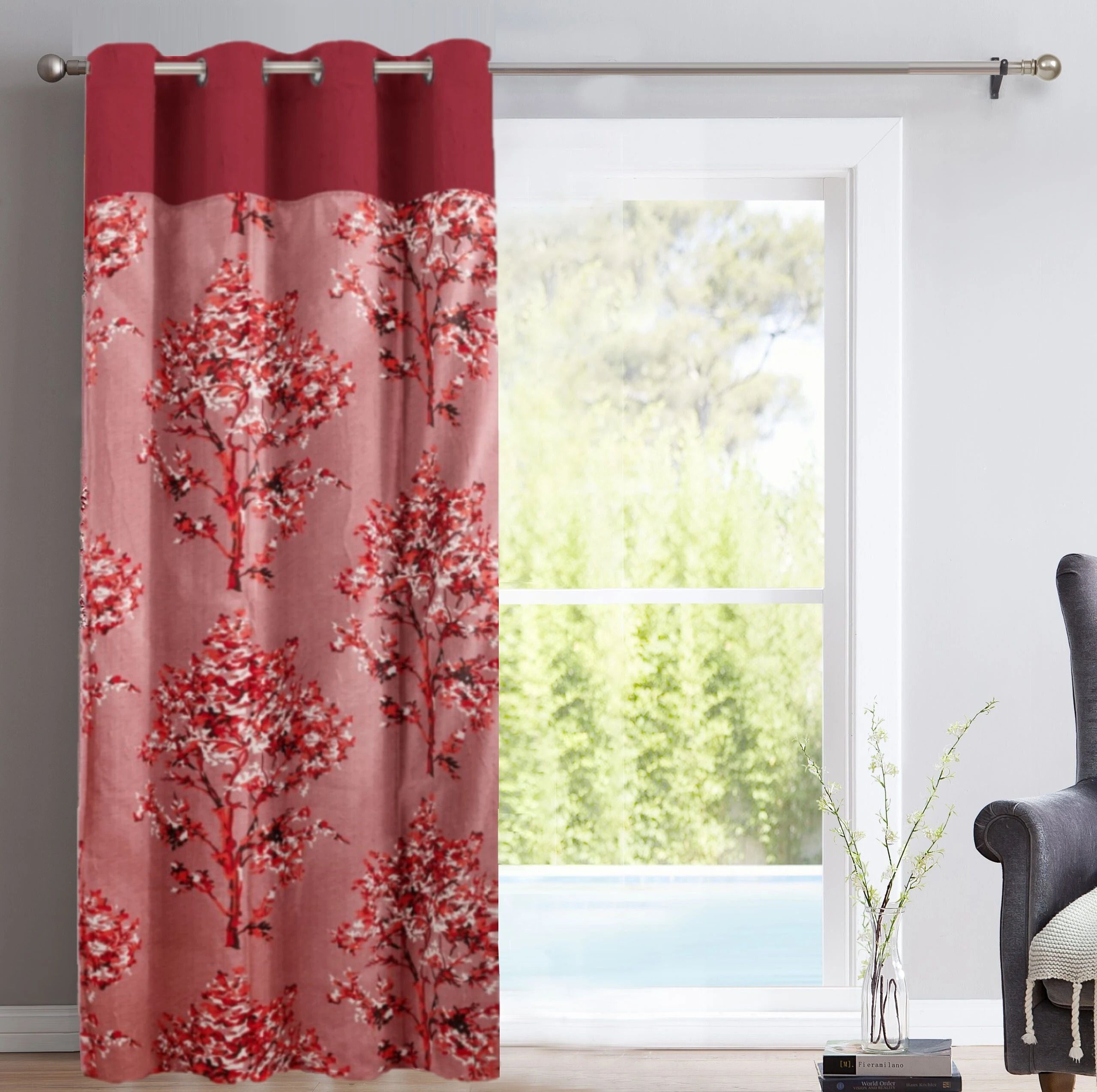 darshanam world 214 cm (7 ft) Door Polyester Semi Transparent Curtain Single Curtain-picture-15