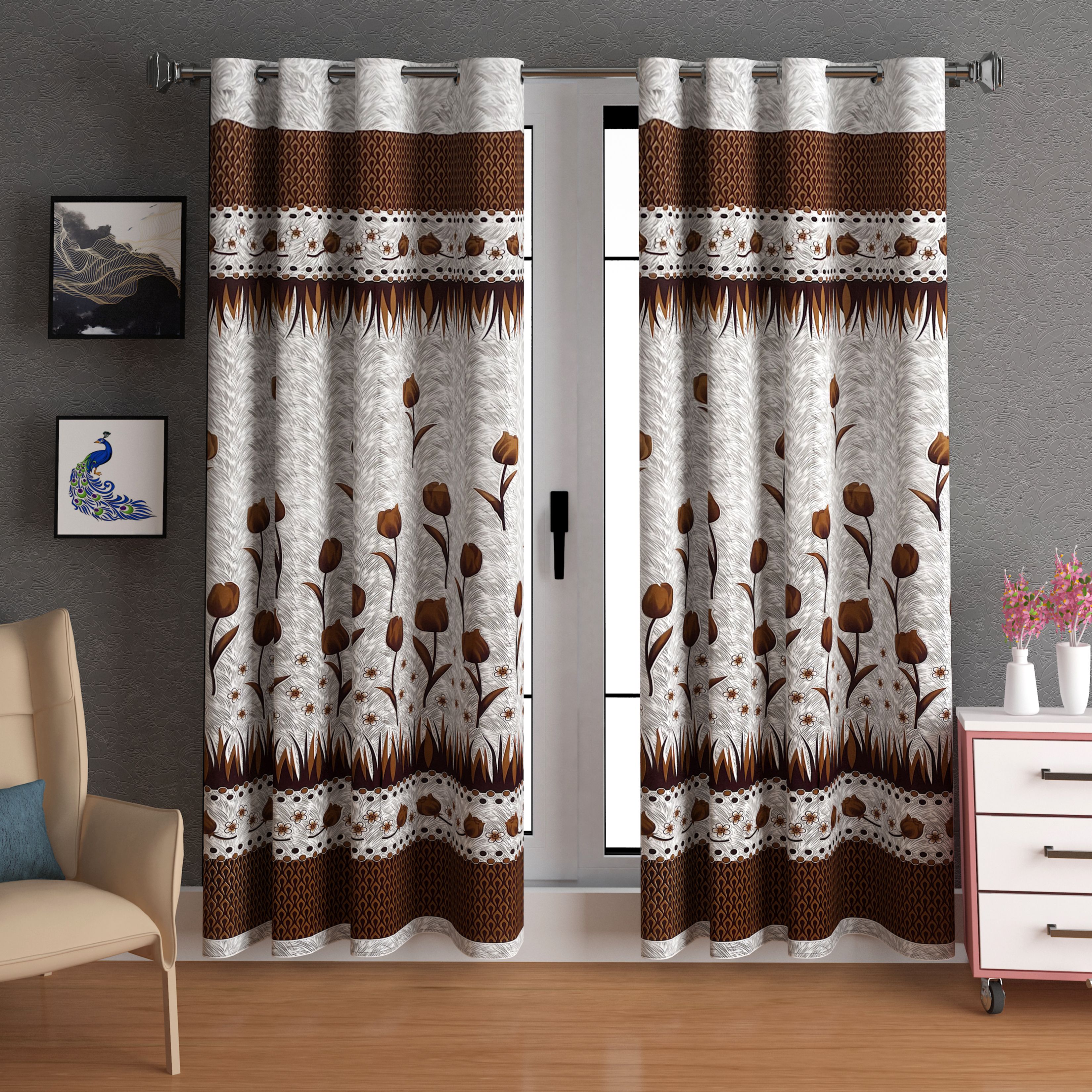 la verne 214 cm (7 ft) Door Polyester Semi Transparent Curtain (Pack Of 2)-picture-14