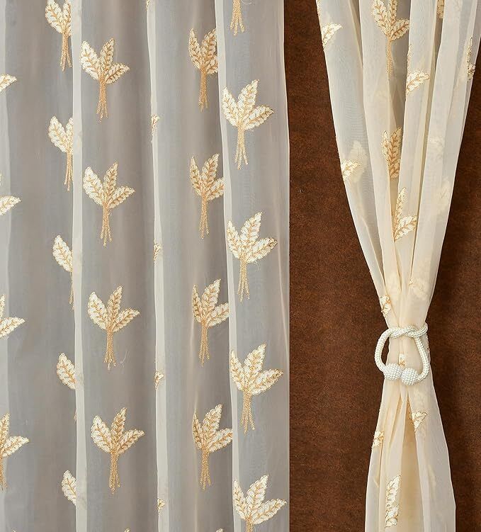 213 cm (7 ft) Door Polyester, Tissue Transparent Curtain (Pack Of 2)-image-41