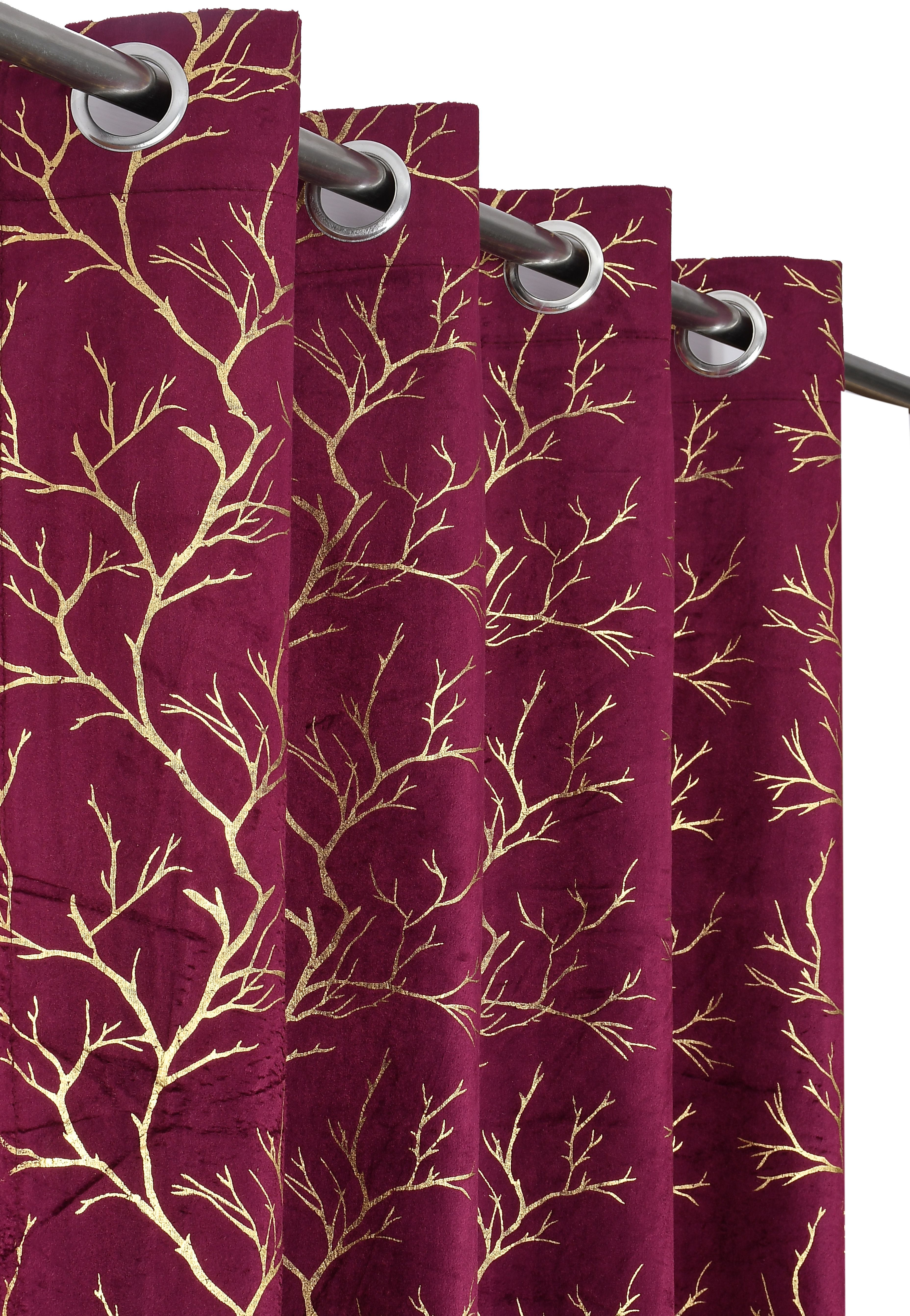 152 cm (5 ft) Window Velvet Room Darkening Curtain (Pack Of 2)-image-17