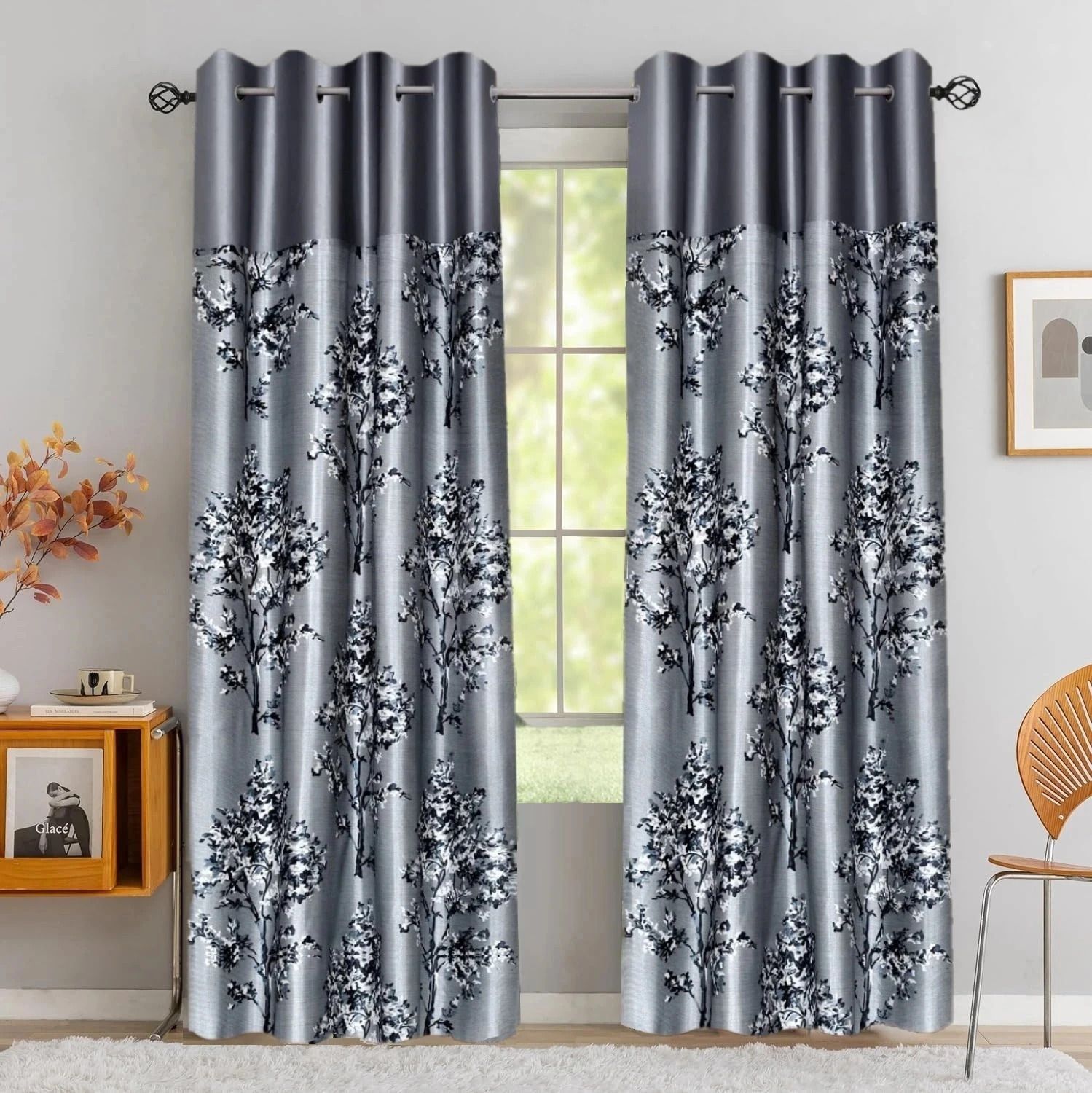 214 cm (7 ft) Polyester Semi Transparent Door Curtain (Pack Of 2)-image-7