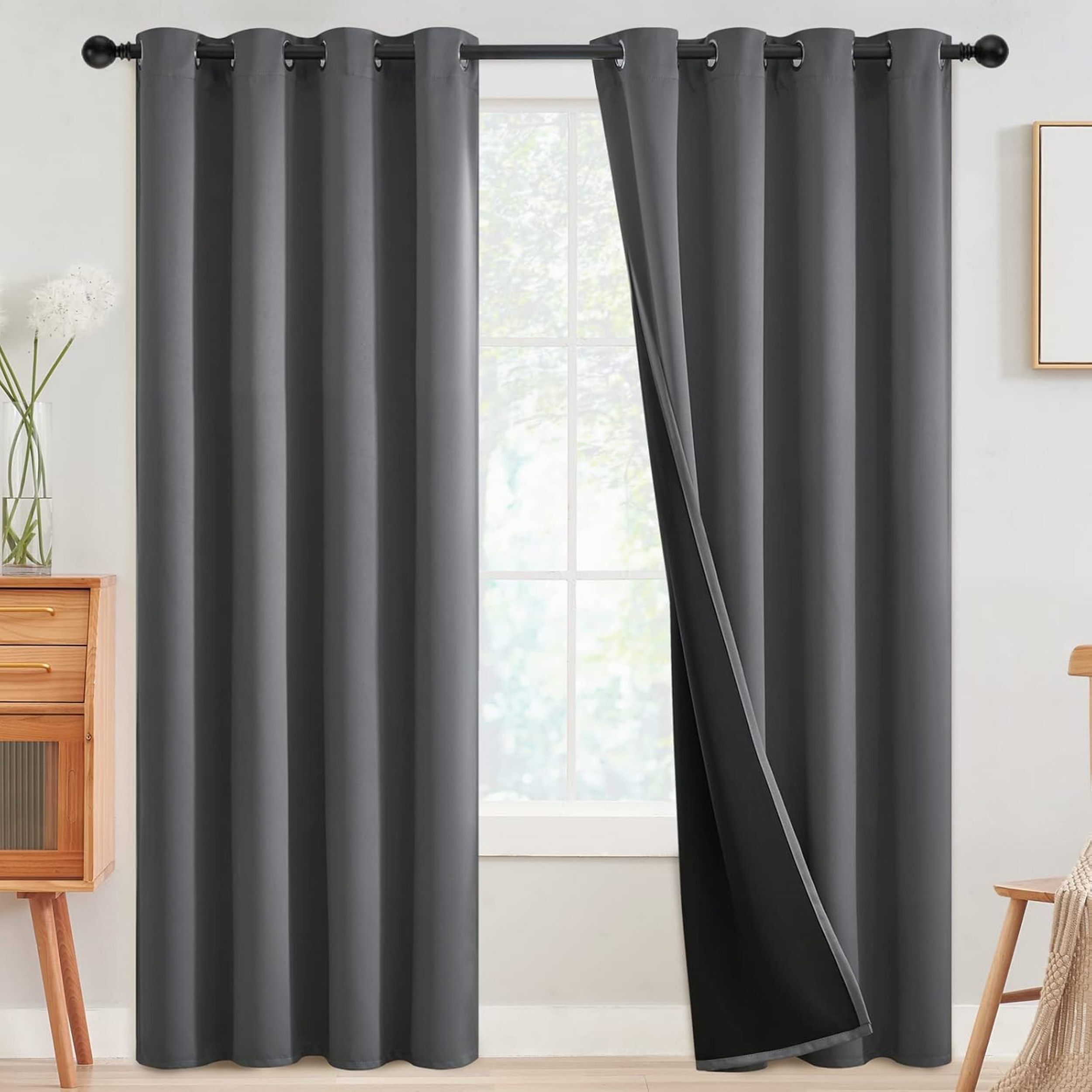 243 cm (8 ft) Shower Polyester Blackout Curtain (Pack Of 2)-image-38