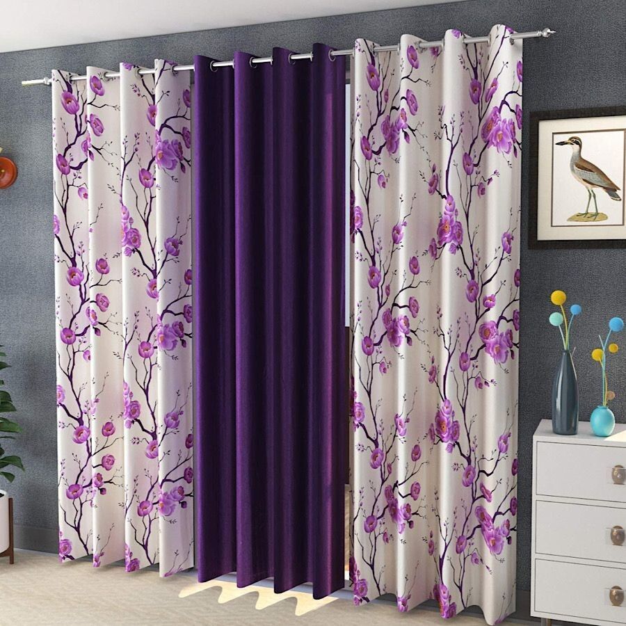 shopgallery 153 cm (5 ft) Polyester Semi Transparent Window Curtain (Pack Of 3)-picture-30