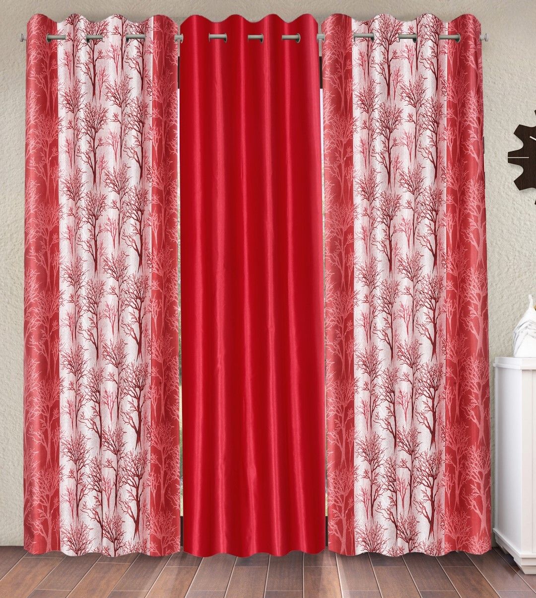 274 cm (9 ft) Long Door Polyester Semi Transparent Curtain (Pack Of 3)-image-15