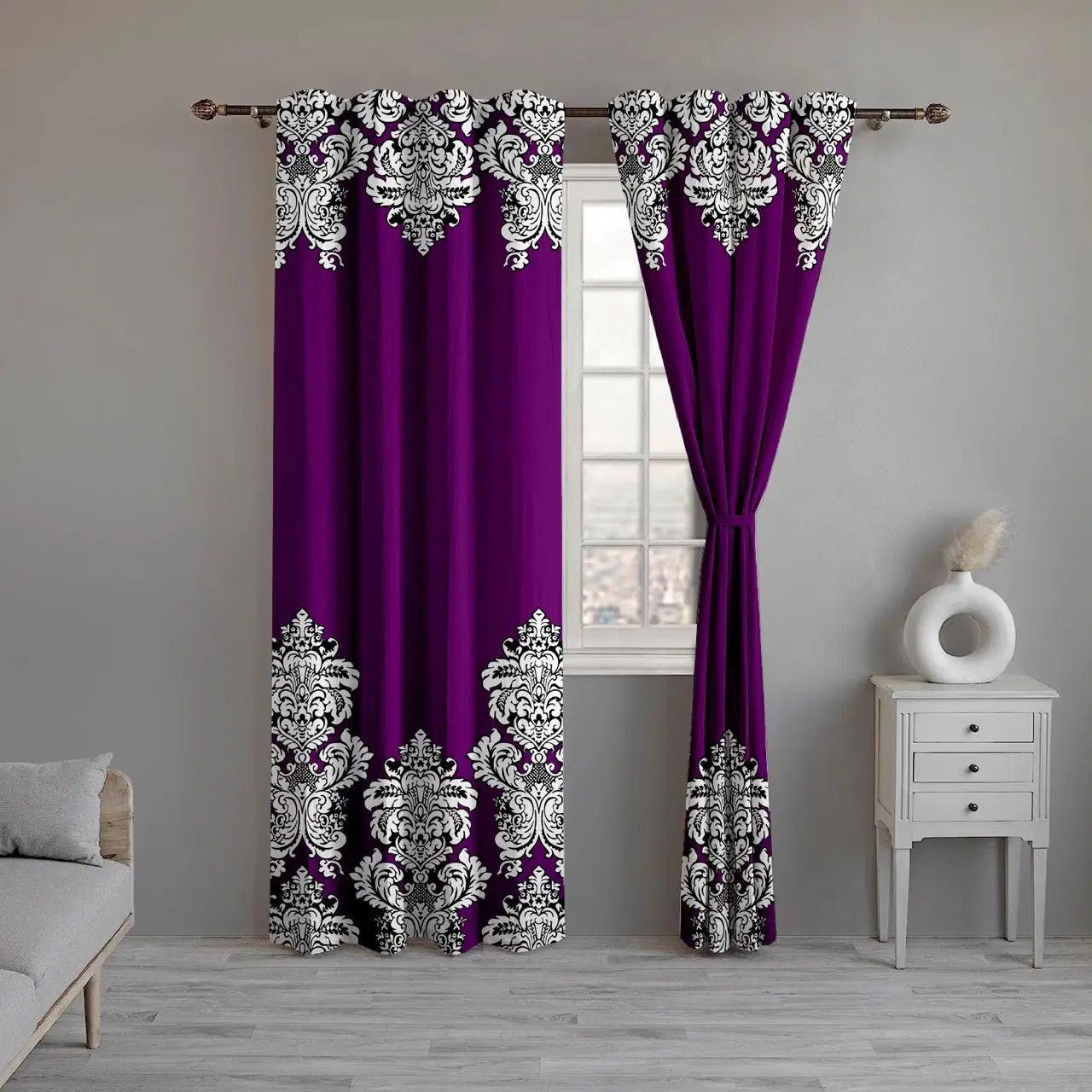 213 cm (7 ft) Door Polyester Semi Transparent Curtain Single Curtain-image-0