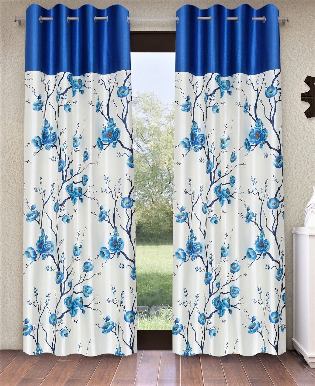 fashion string 274 cm (9 ft) Long Door Polyester Semi Transparent Curtain (Pack Of 2)-picture-38