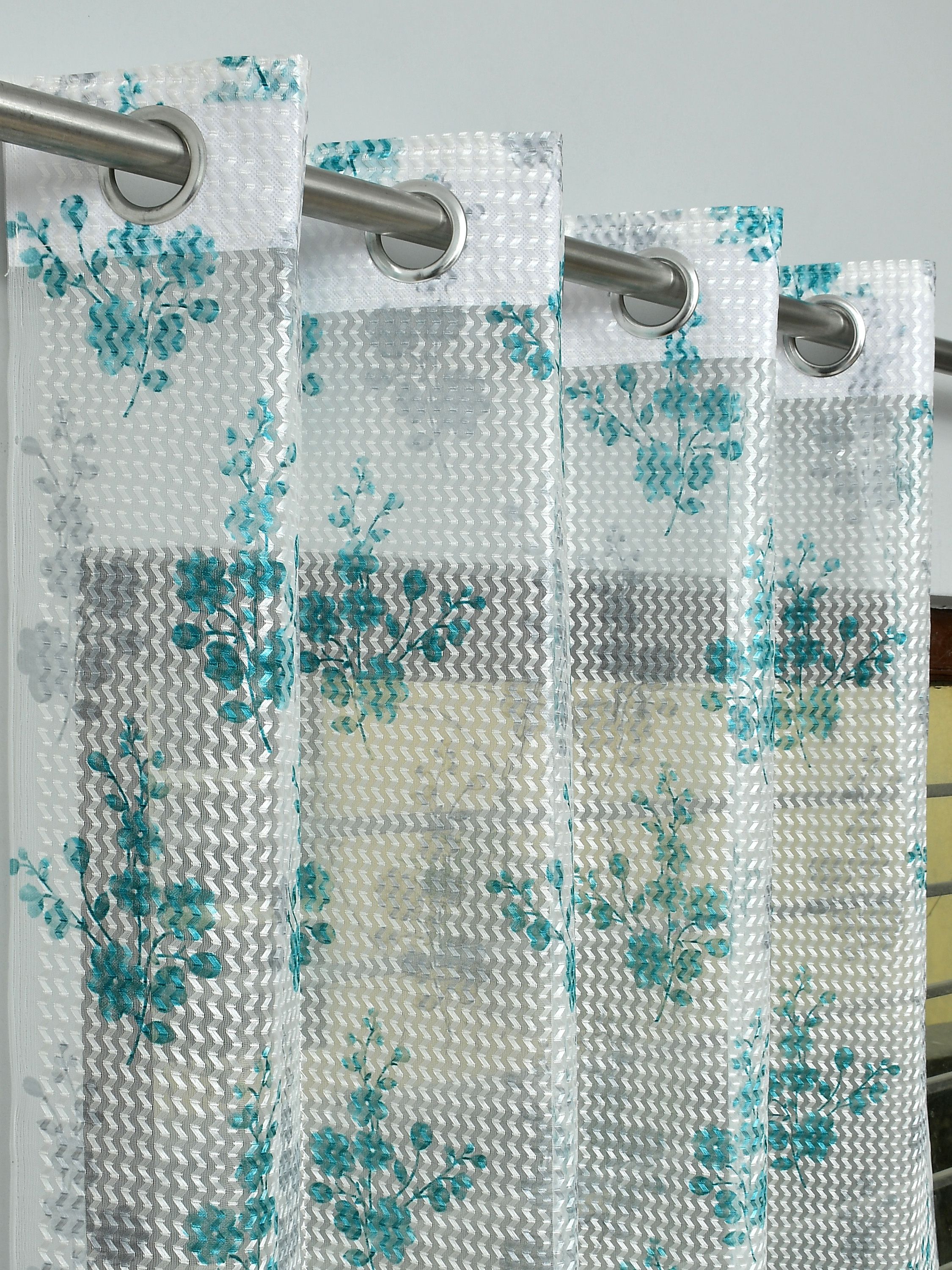 213 cm (7 ft) Net Transparent Door Curtain (Pack Of 2)-image-23