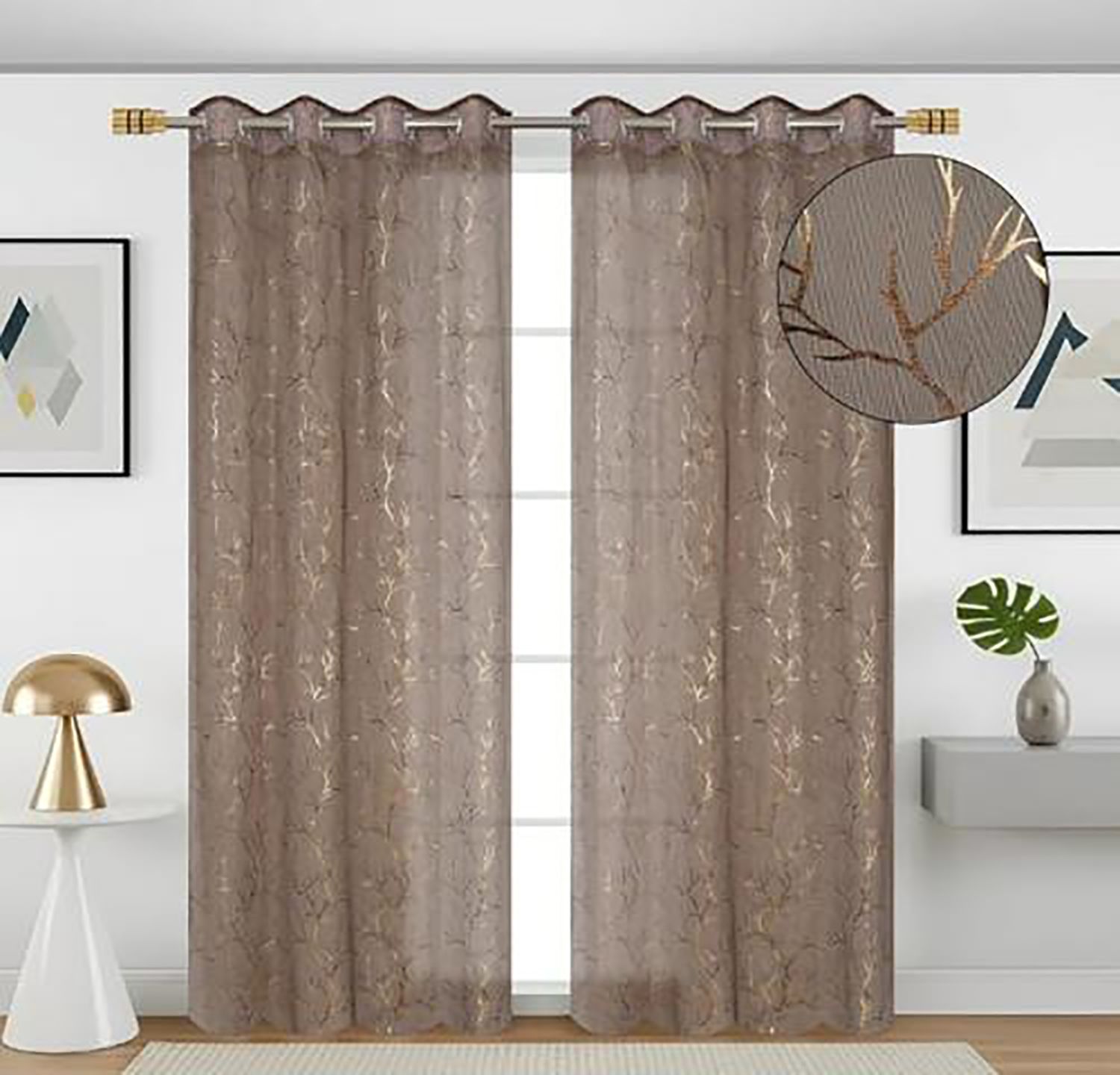 213 cm (7 ft) Door Net Semi Transparent Curtain (Pack Of 2)