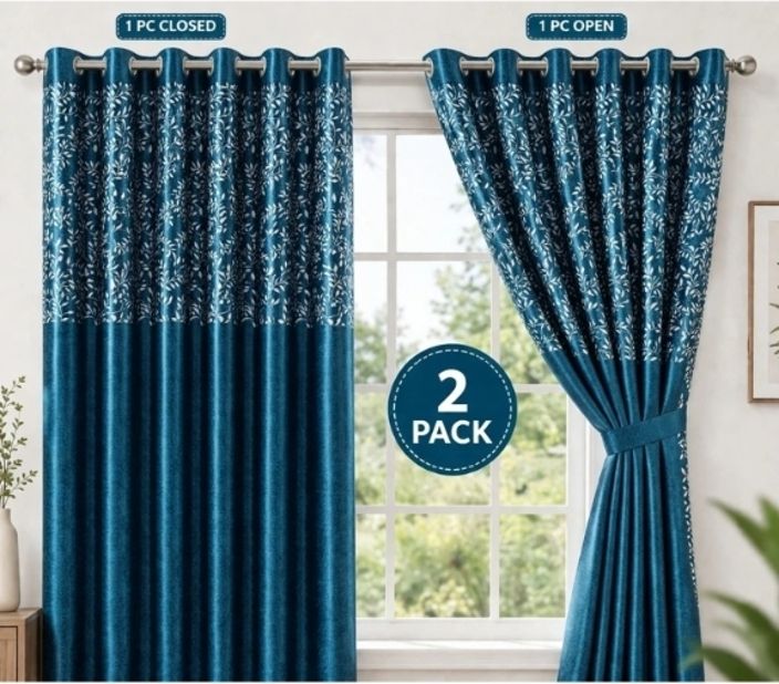 mj enterprise 152 cm (5 ft) Window Polyester Semi Transparent Curtain (Pack Of 2)-picture-33