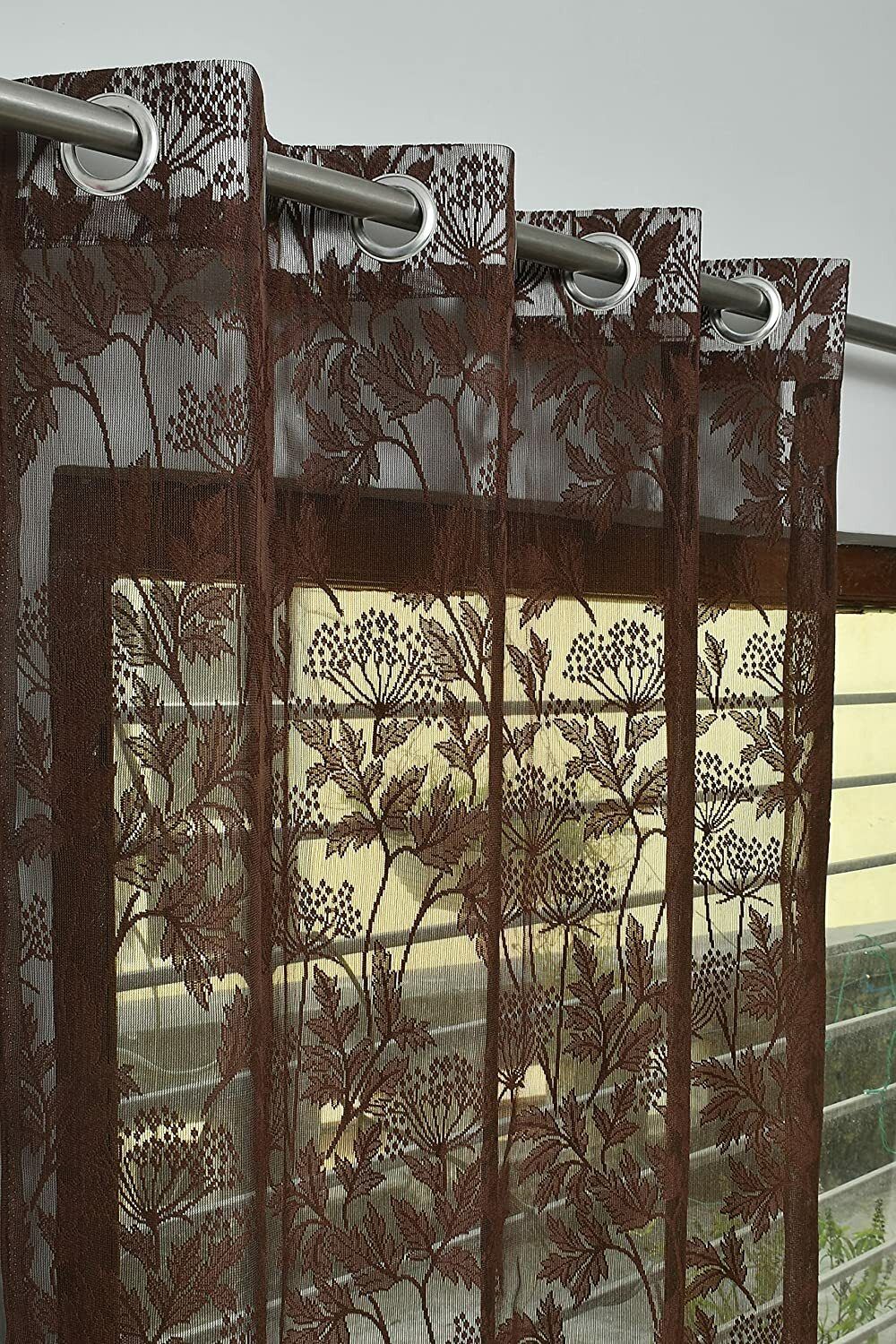 213.36 cm (7 ft) Net Semi Transparent Door Curtain (Pack Of 2)-image-47