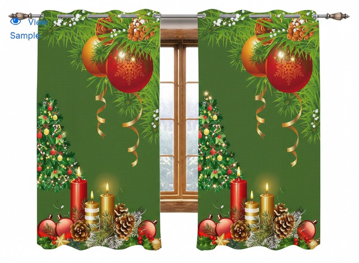 20 cm (1 ft) Window Cotton Blackout Curtain (Pack Of 2)