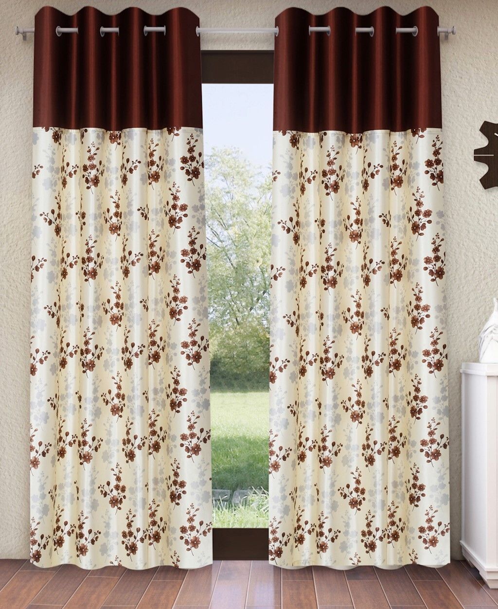 153 cm (5 ft) Polyester Semi Transparent Window Curtain (Pack Of 2)
