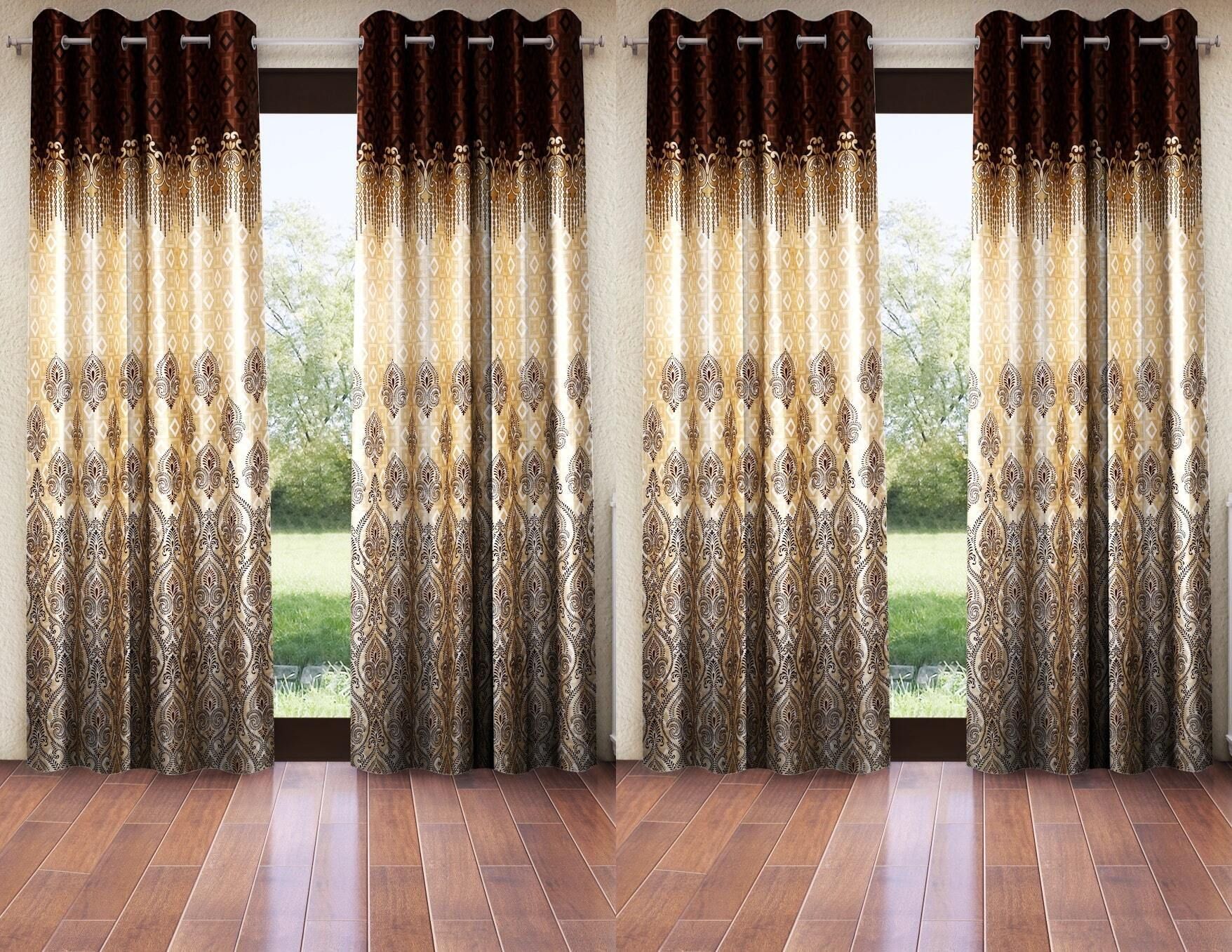 153 cm (5 ft) Polyester Semi Transparent Window Curtain (Pack Of 4)