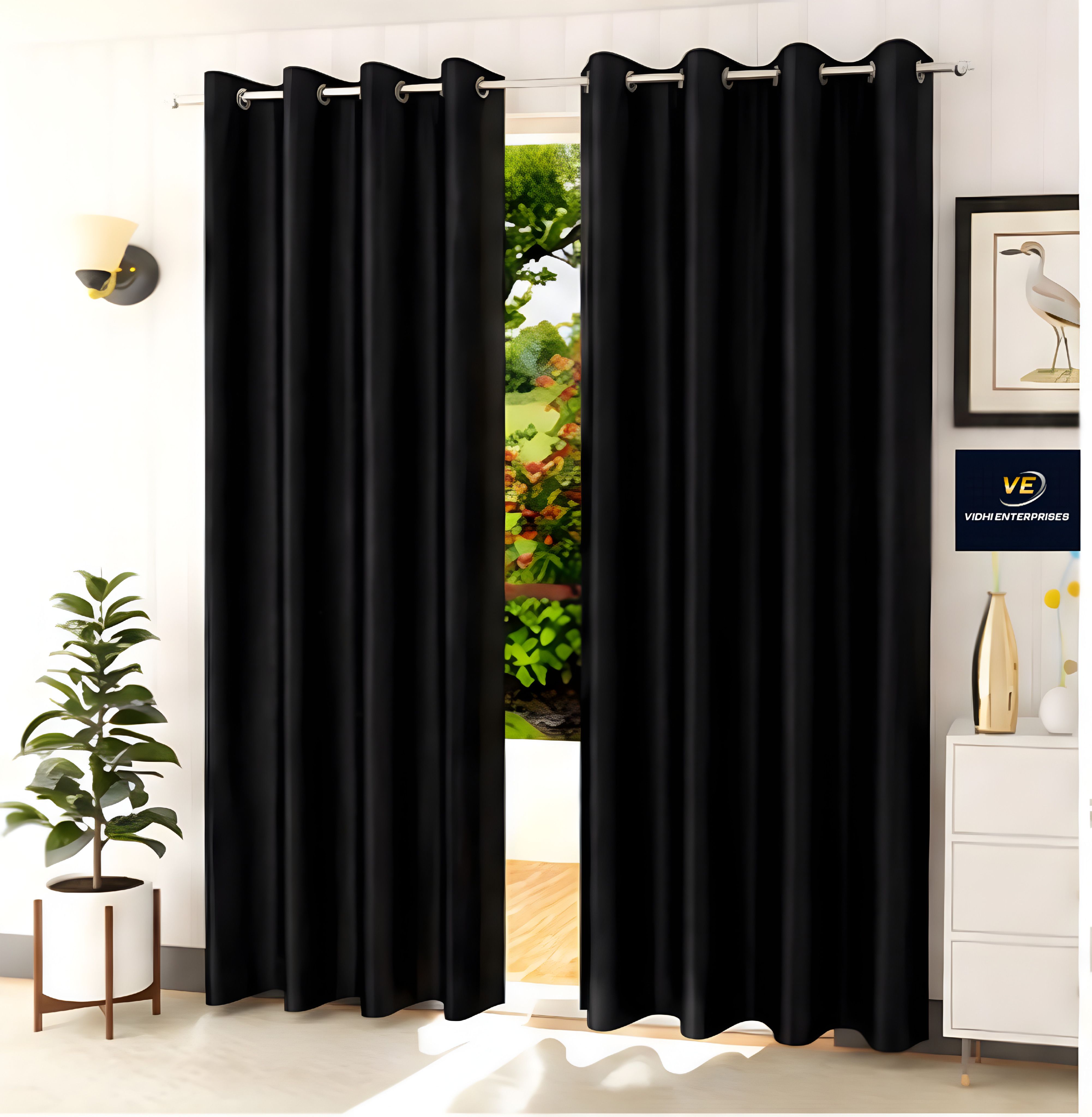 vevidhienterprises 213 cm (7 ft) Door Polyester Room Darkening Curtain (Pack Of 2)-picture-12