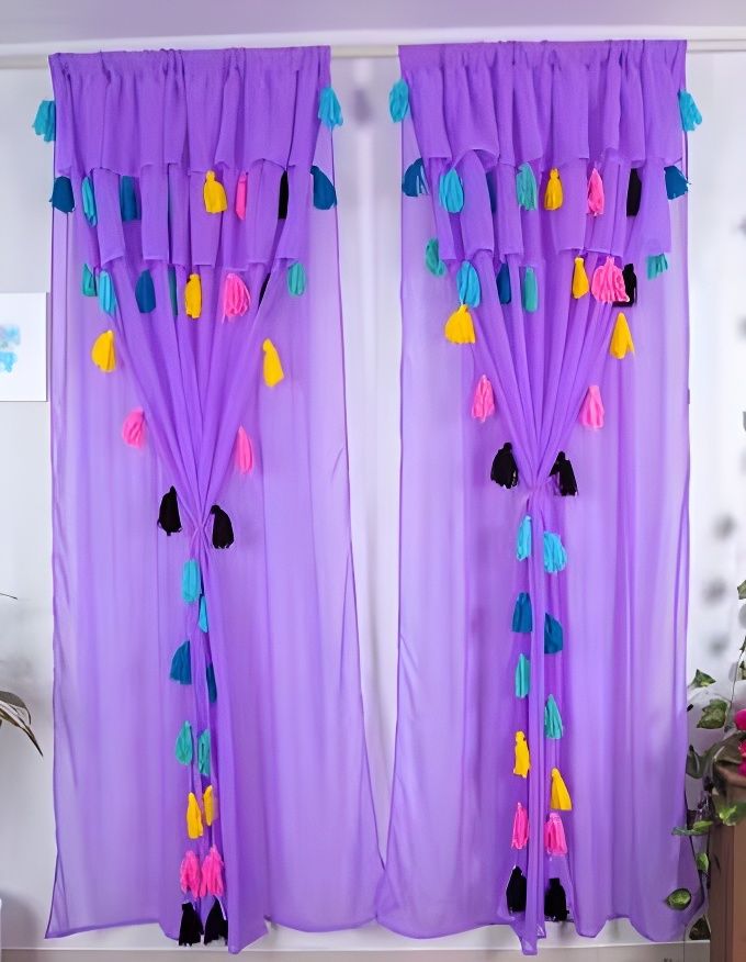 213 cm (7 ft) Window Polyester Transparent Curtain (Pack Of 2)-image-36