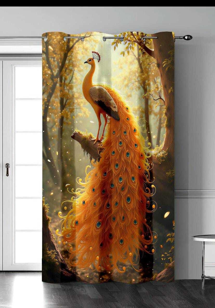 153 cm (5 ft) Long Door Polyester Semi Transparent Curtain Single Curtain-image-36