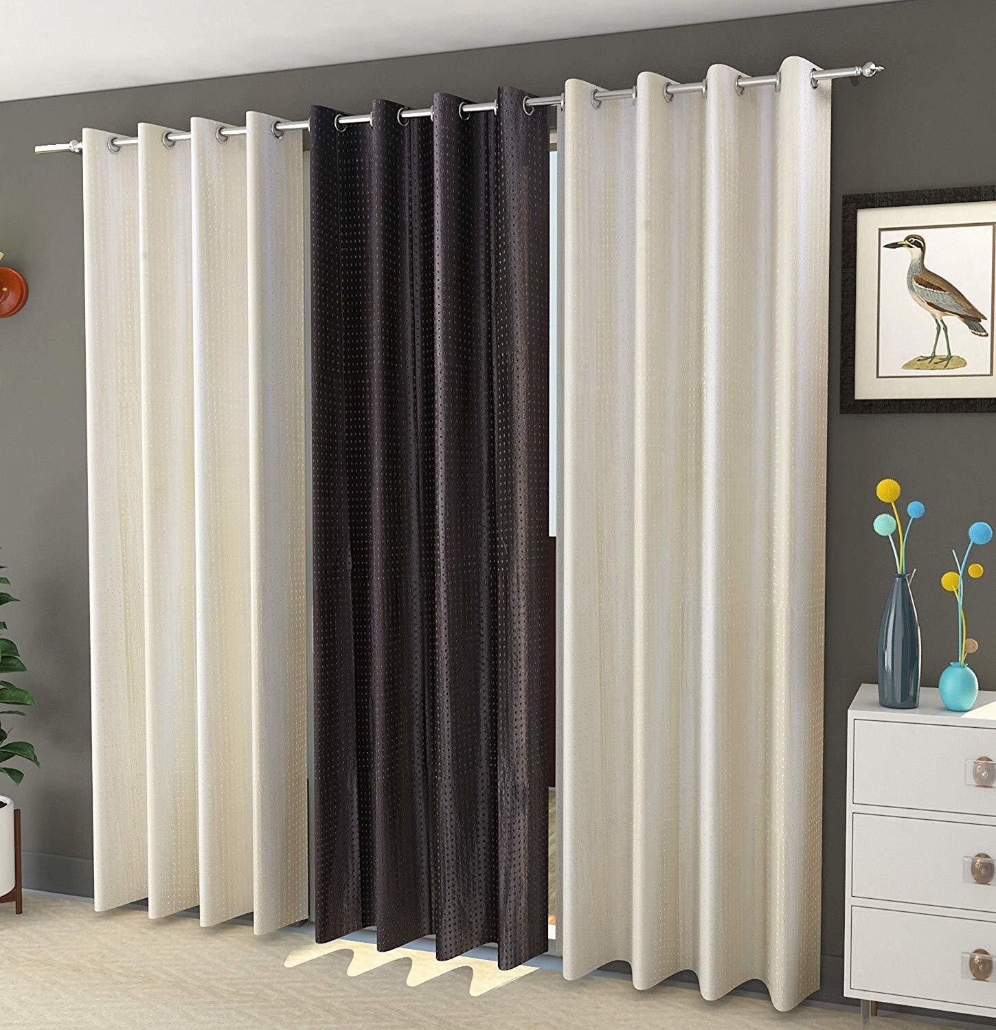 214 cm (7 ft) Door Polyester Room Darkening Curtain (Pack Of 3)-image-3