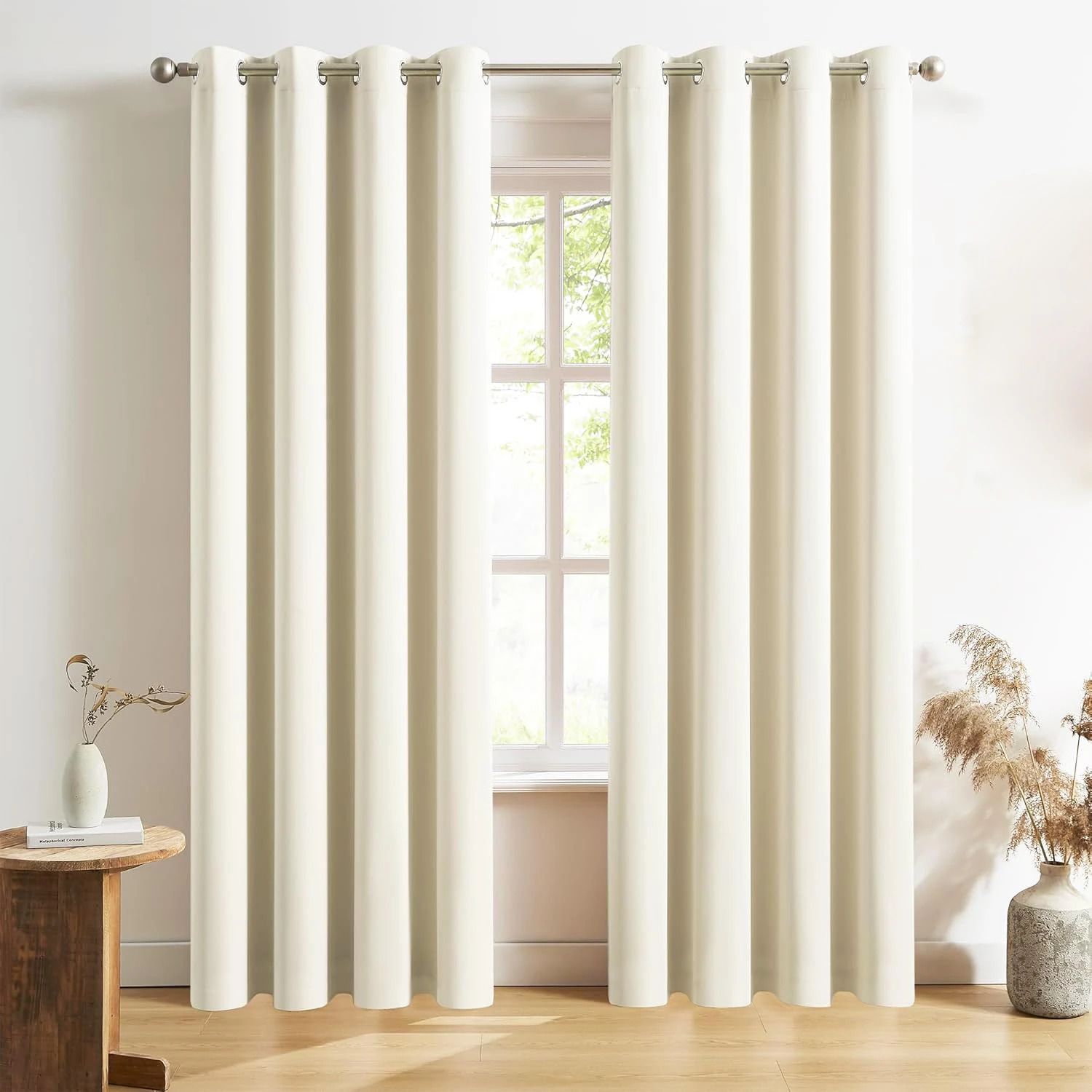 home stylish 213 cm (7 ft) Door Silk Blackout Curtain (Pack Of 2)-picture-17
