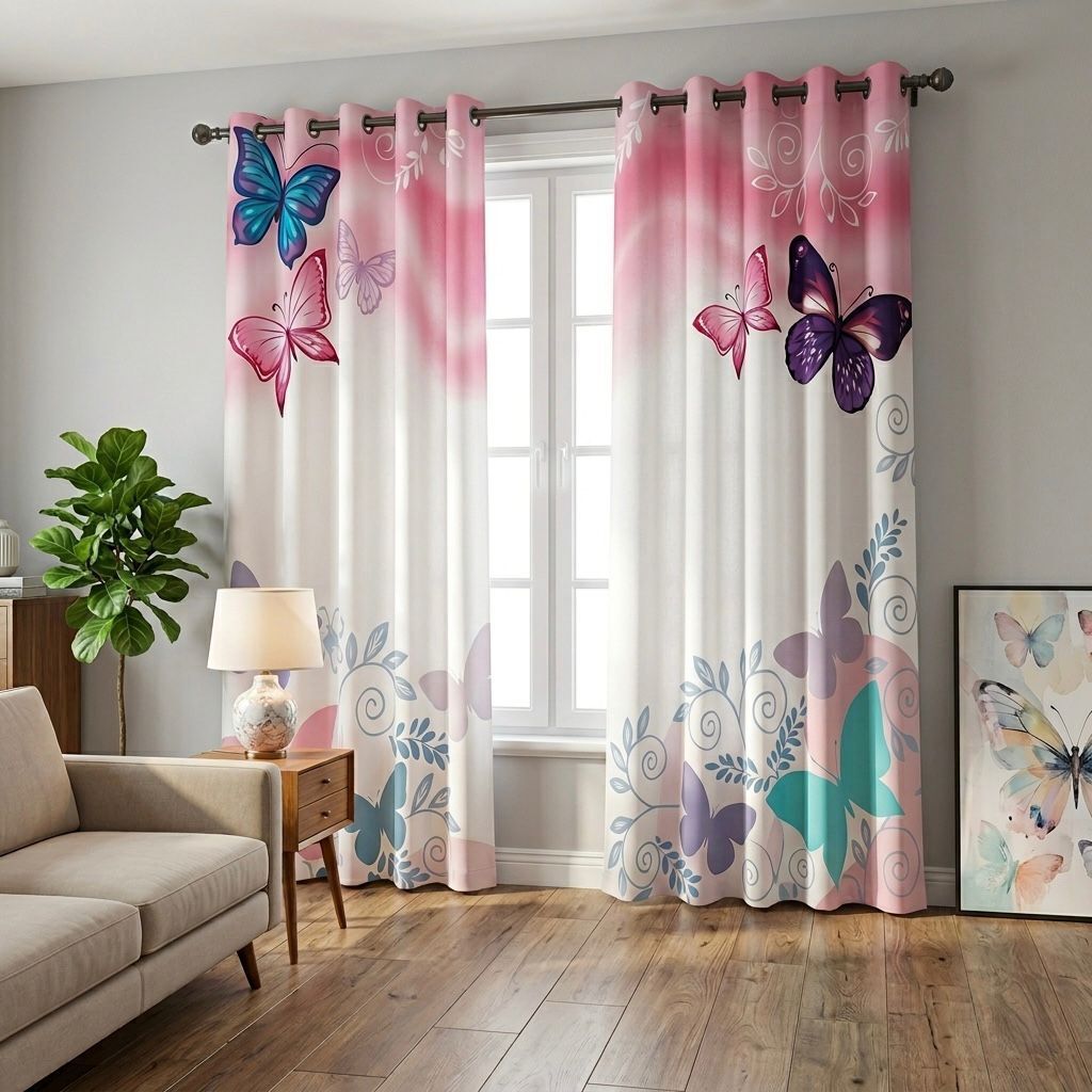 shri shyam 215 cm (7 ft) Door Polyester Semi Transparent Curtain Single Curtain-picture-14