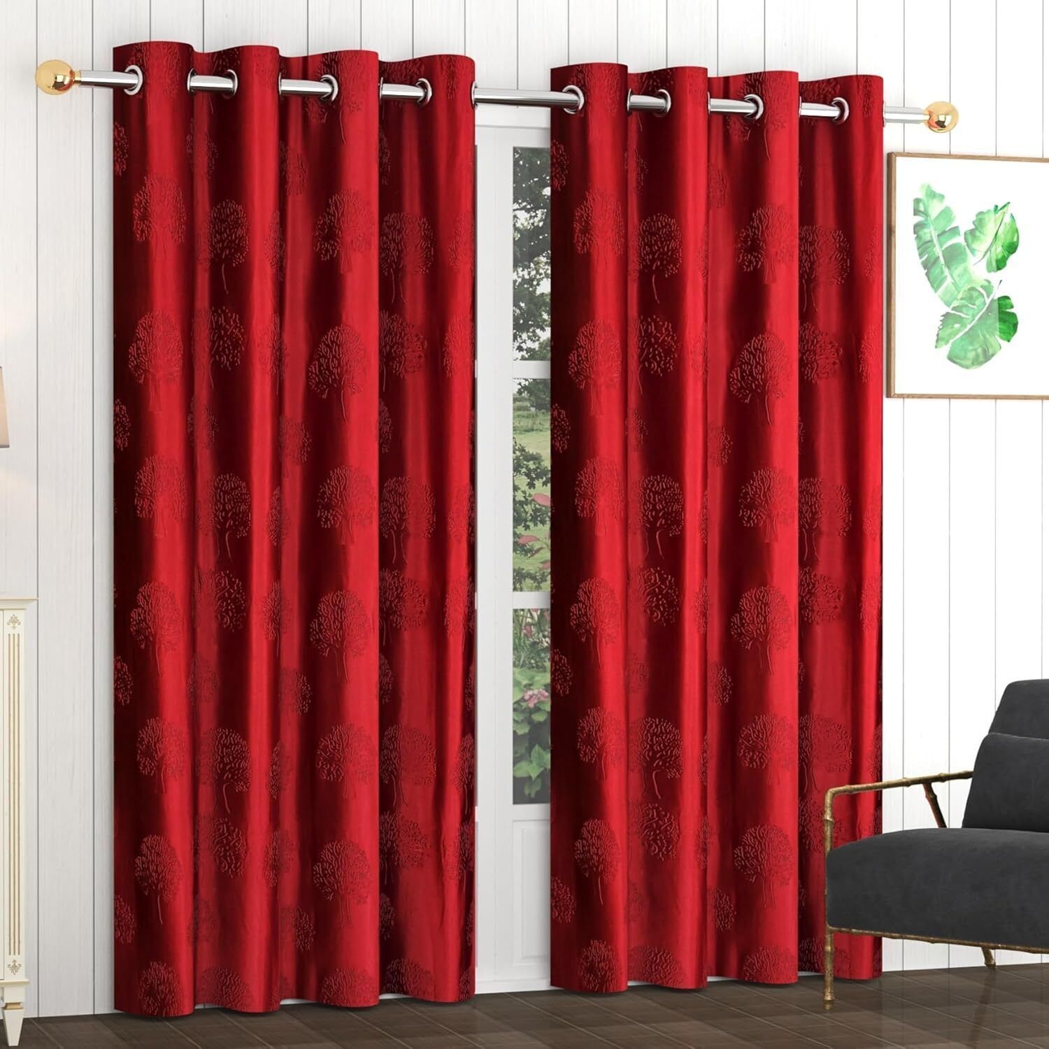 flipkart smartbuy 213 cm (7 ft) Door Polyester Room Darkening Curtain (Pack Of 2)-picture-21