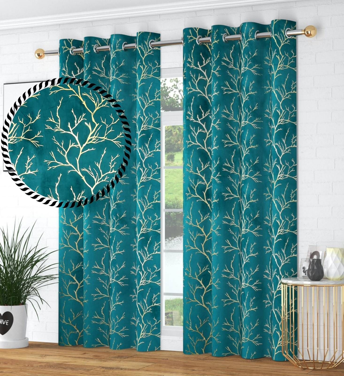 shopgallery 214 cm (7 ft) Door Velvet Room Darkening Curtain (Pack Of 2)-picture-21