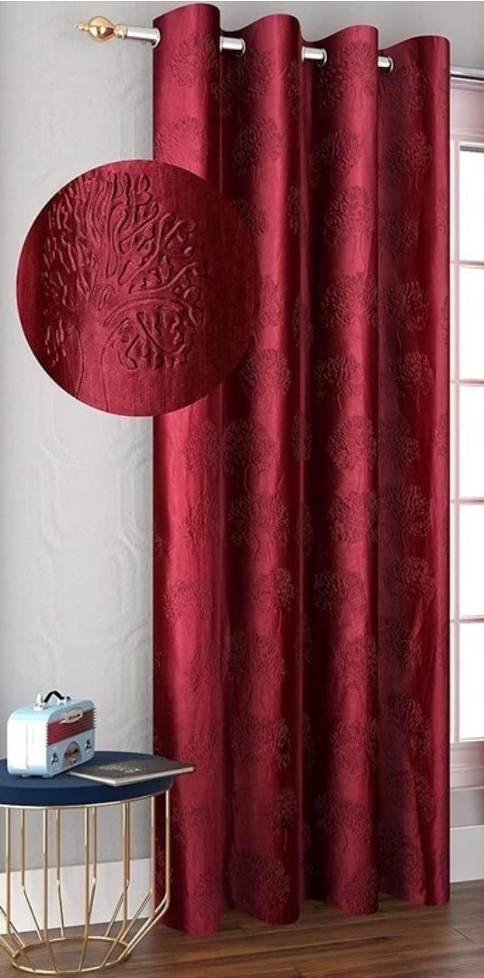 152.4 cm (5 ft) Polyester Room Darkening Window Curtain Single Curtain-image-36