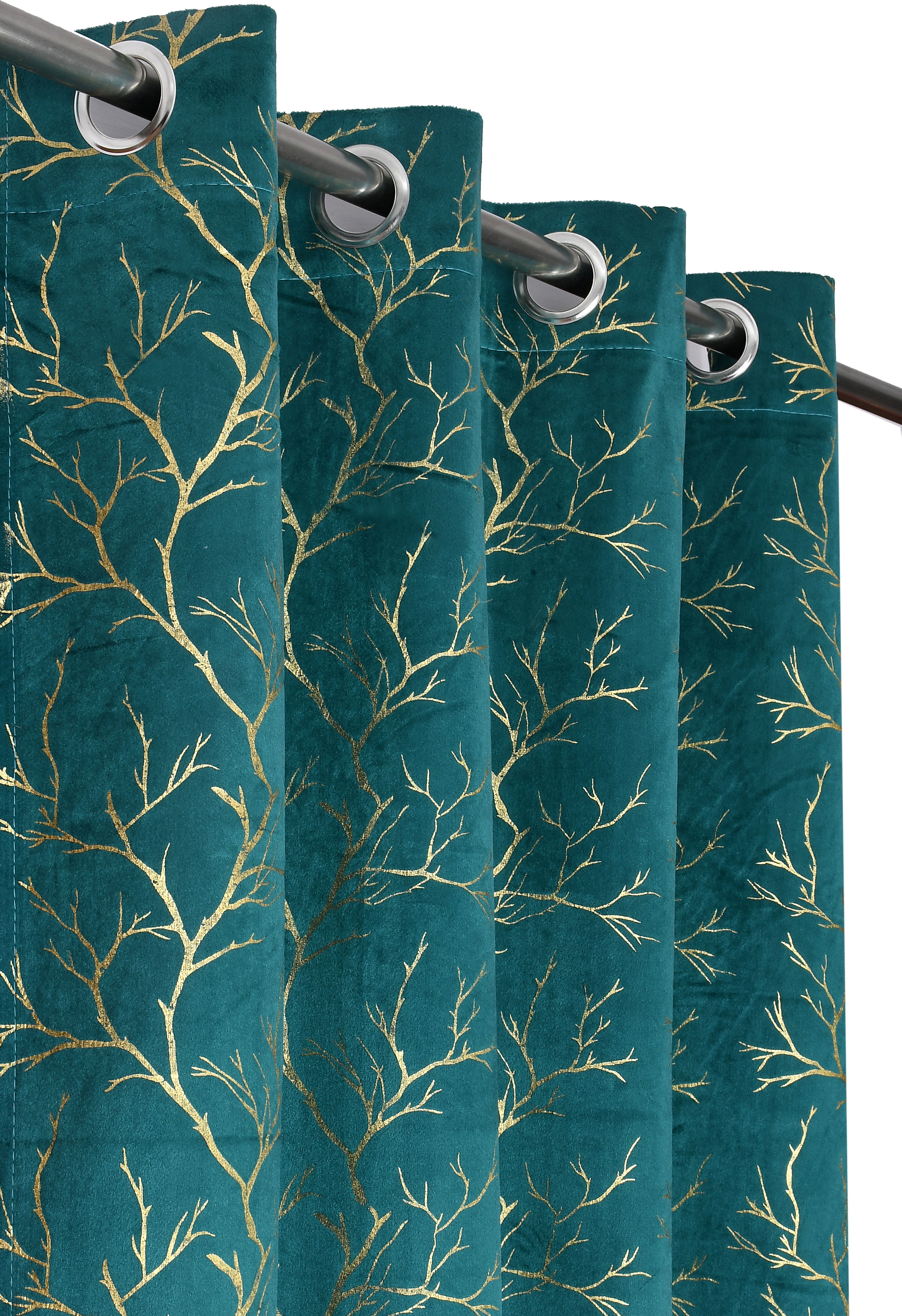 wi international 213 cm (7 ft) Door Velvet Room Darkening Curtain (Pack Of 2)-picture-26