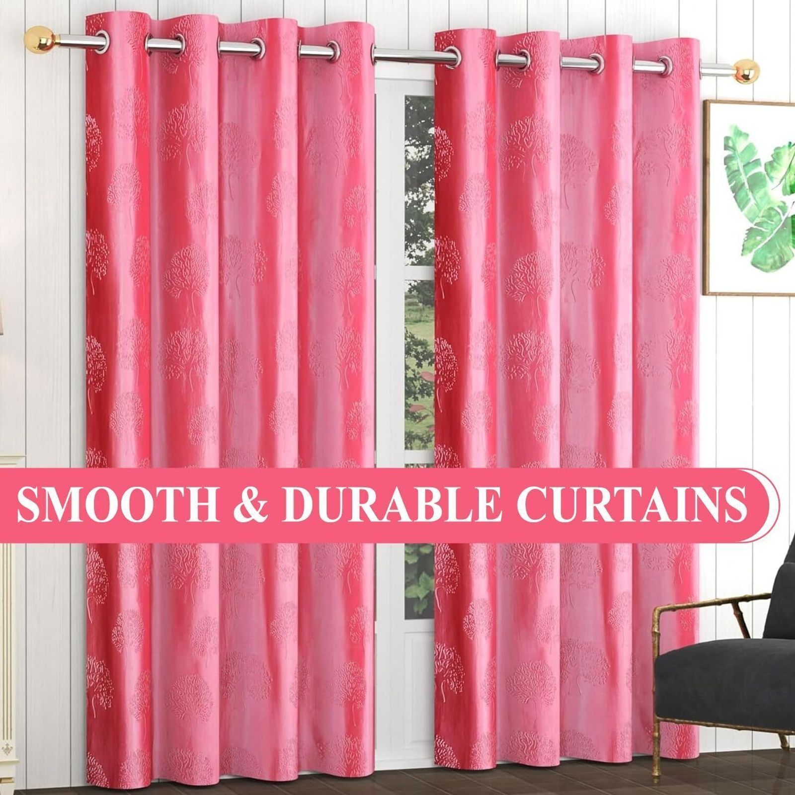 213.36 cm (7 ft) Door Polyester Semi Transparent Curtain (Pack Of 2)-image-39