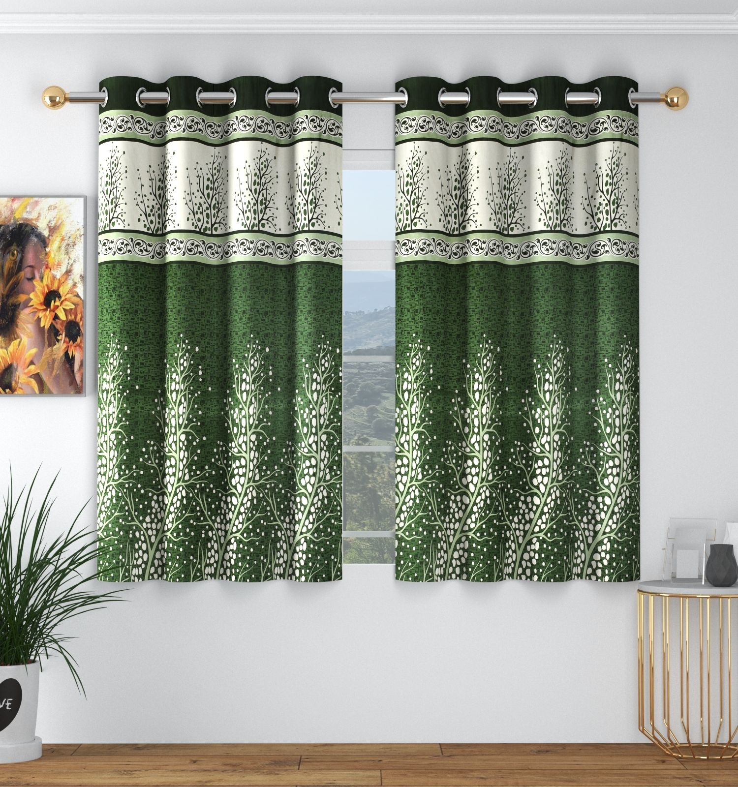 panipat textile hub 153 cm (5 ft) Polyester Semi Transparent Window Curtain (Pack Of 2)-picture-20