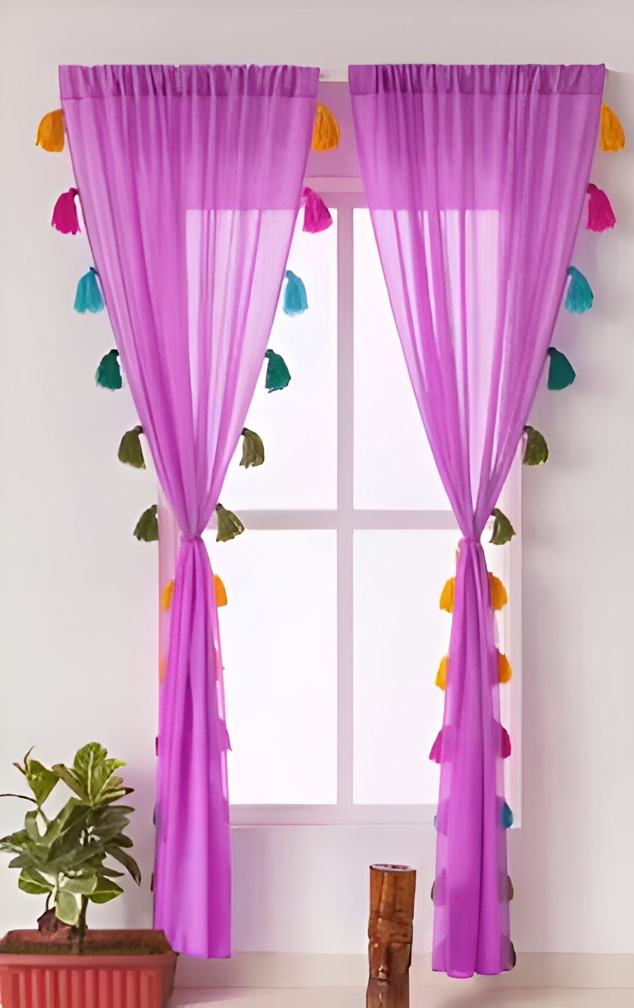 nysarg 213 cm (7 ft) Window Polyester Transparent Curtain (Pack Of 2)-picture-22