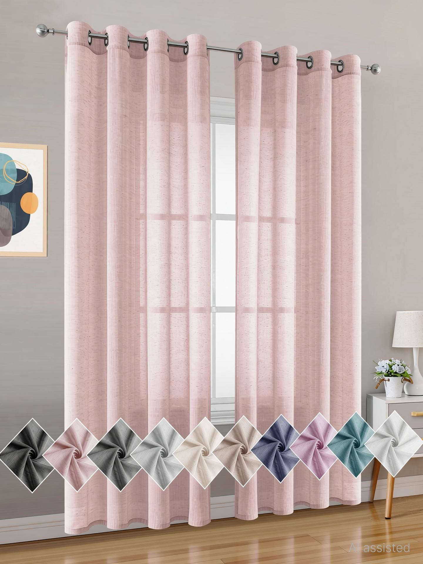 153 cm (5 ft) Window Net Transparent Curtain (Pack Of 2)-image-46