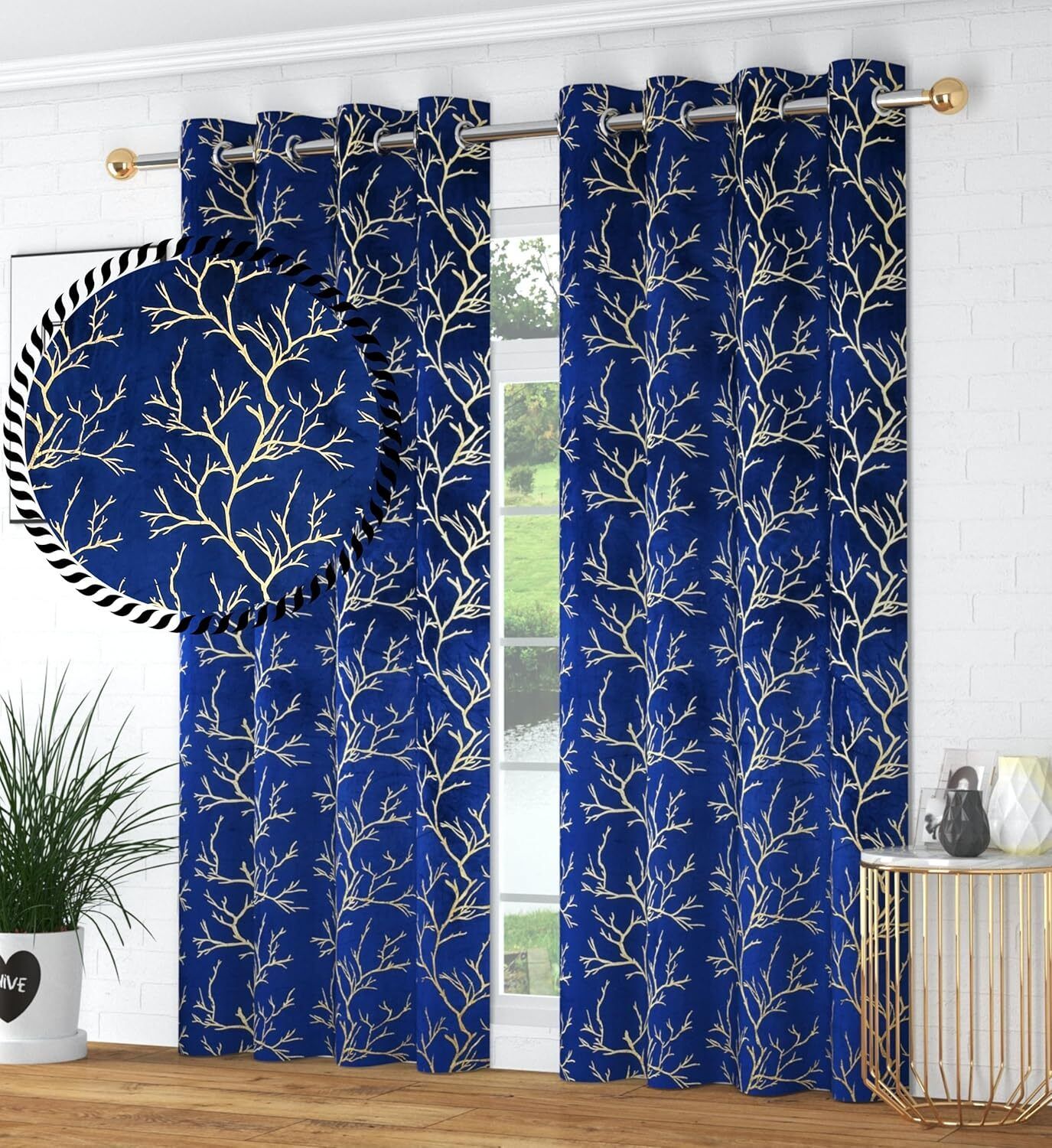 gupps 152 cm (5 ft) Door Velvet Semi Transparent Curtain (Pack Of 2)-picture-21