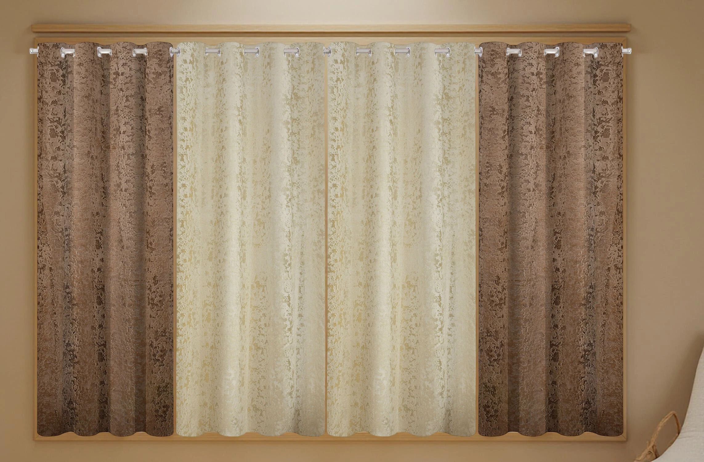 274 cm (9 ft) Long Door Velvet Blackout Curtain (Pack Of 4)-image-24