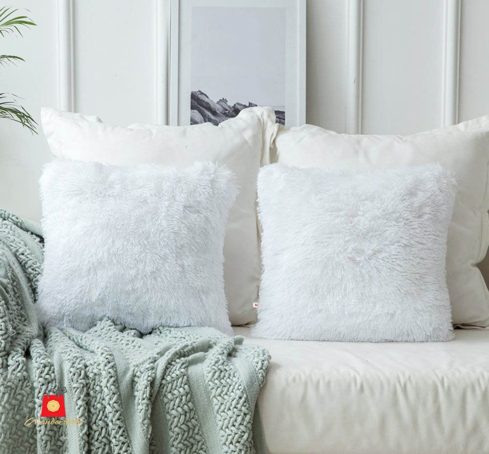 wondershala Fur, Faux Silk, Microfiber Cushions Cover-picture-24