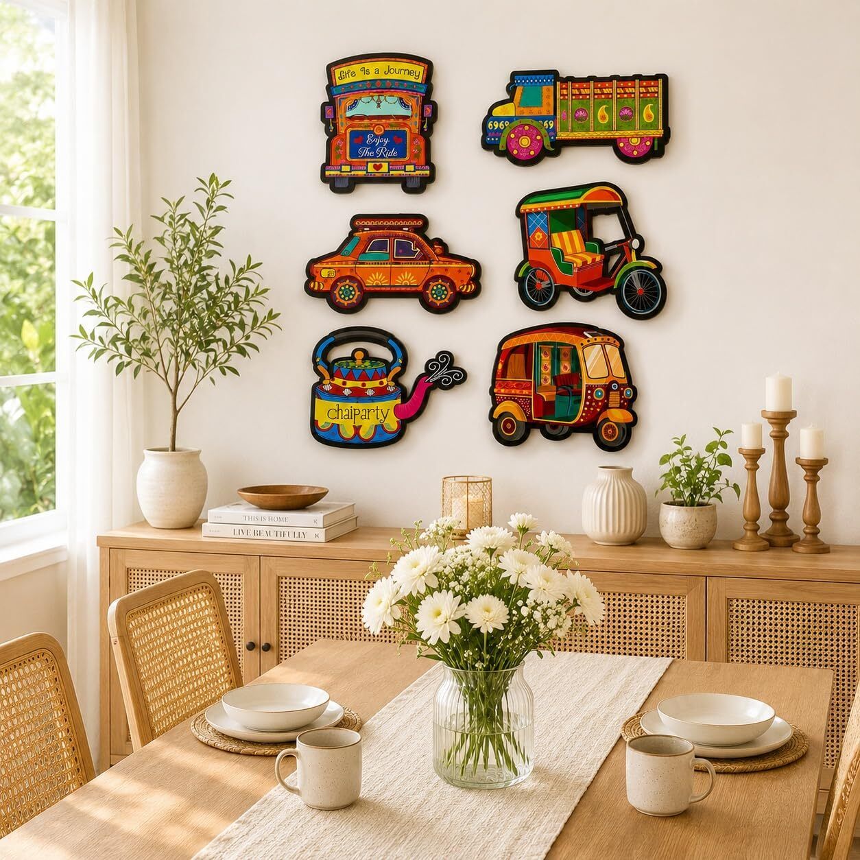 Indian Folk Vehicle Cutouts Wall Decor Wooden Cut-outs-image-44