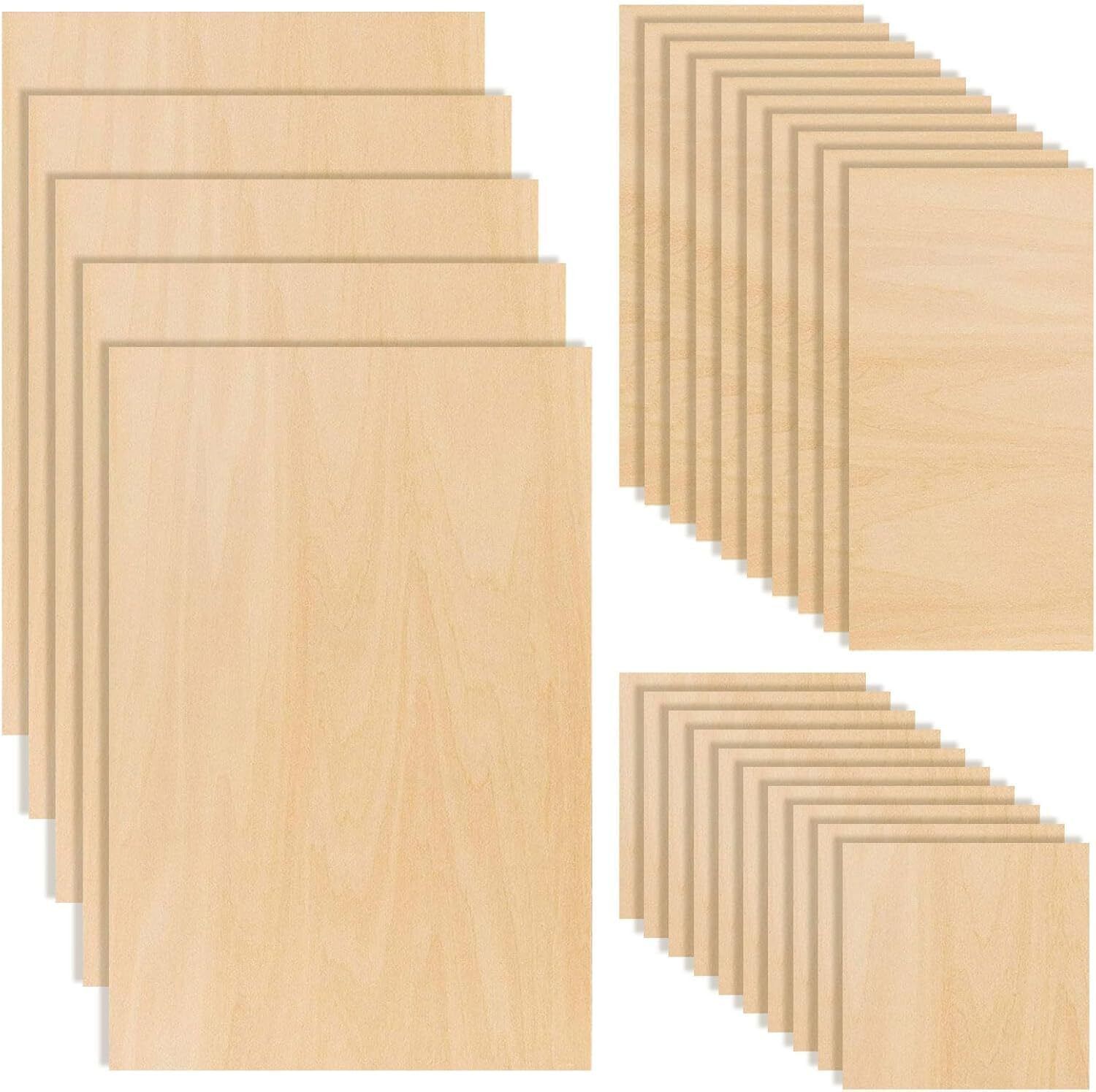 changrobe 25 Pcs Pine MDF Sheets Assorted, Wooden Shepes Wooden Cut-outs-picture-33