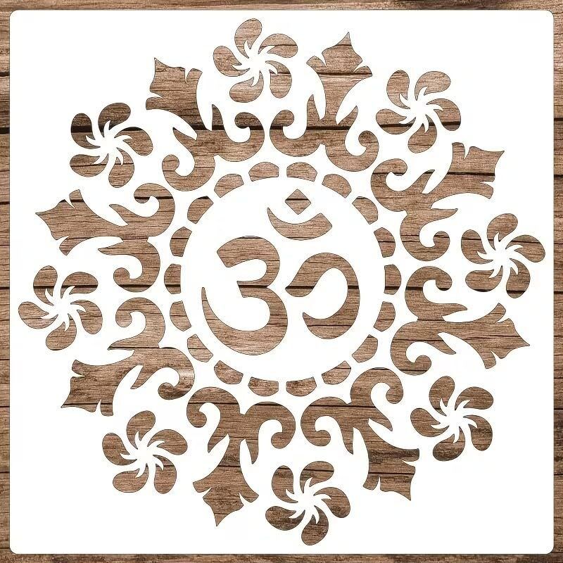 changrobe Om Aum Mandala Stencil Reusable Plastic - 12 Inch Paper Cut-outs-picture-13